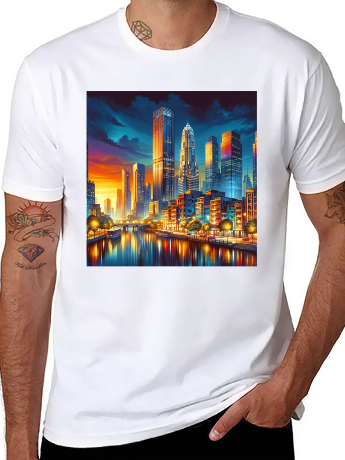 Cityscape Riverfront T-Shirt product image 6