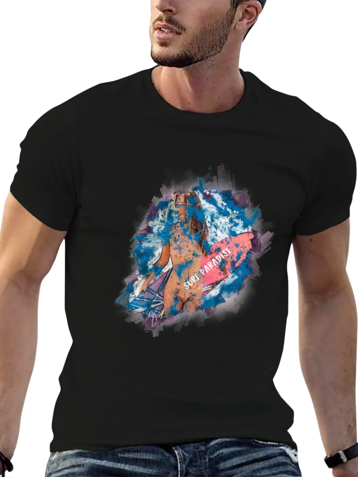 Surf Paradise Graphic Tee - Black product image 1