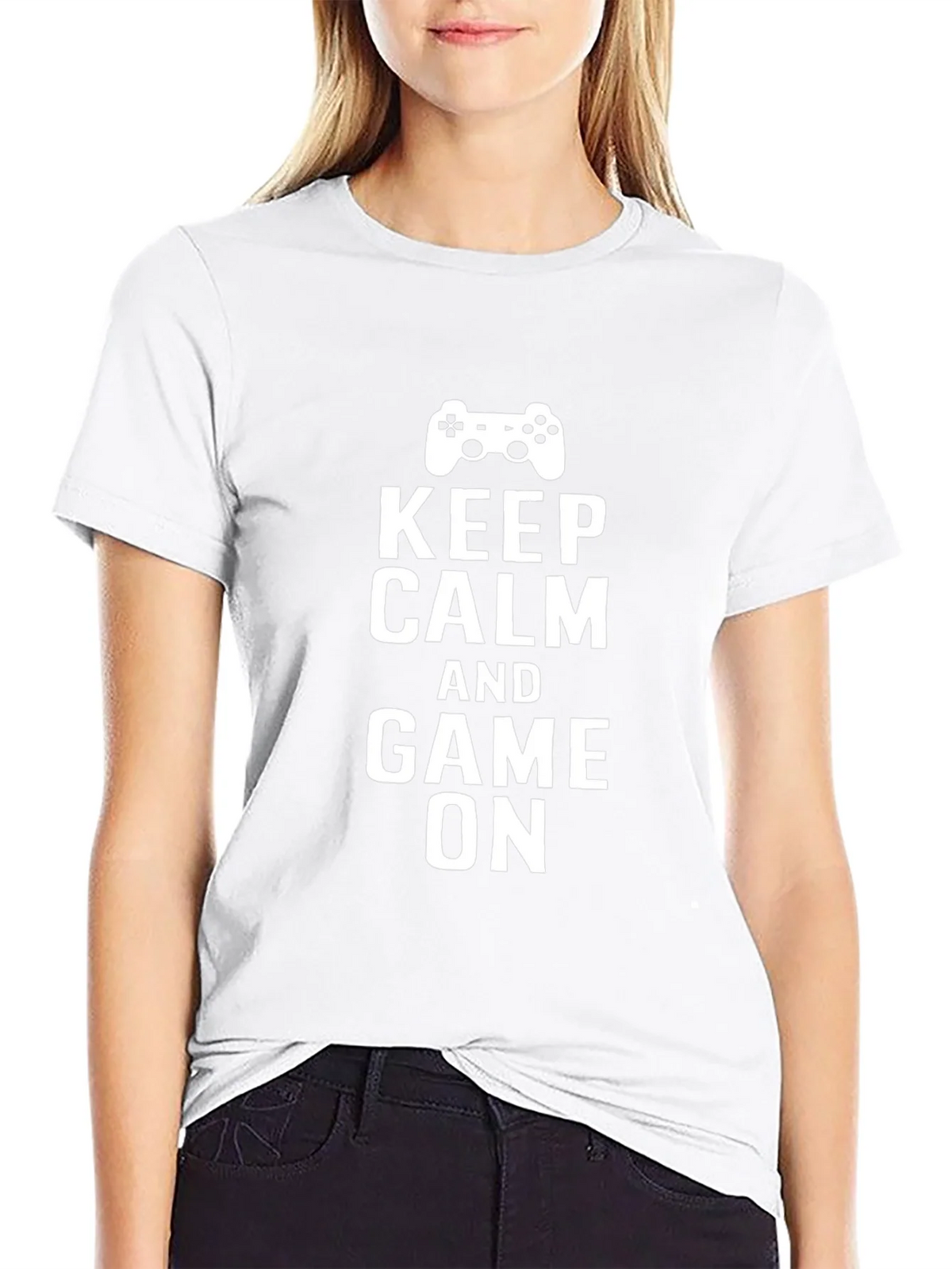 Keep Calm and Game On Black T-Shirt product image 8