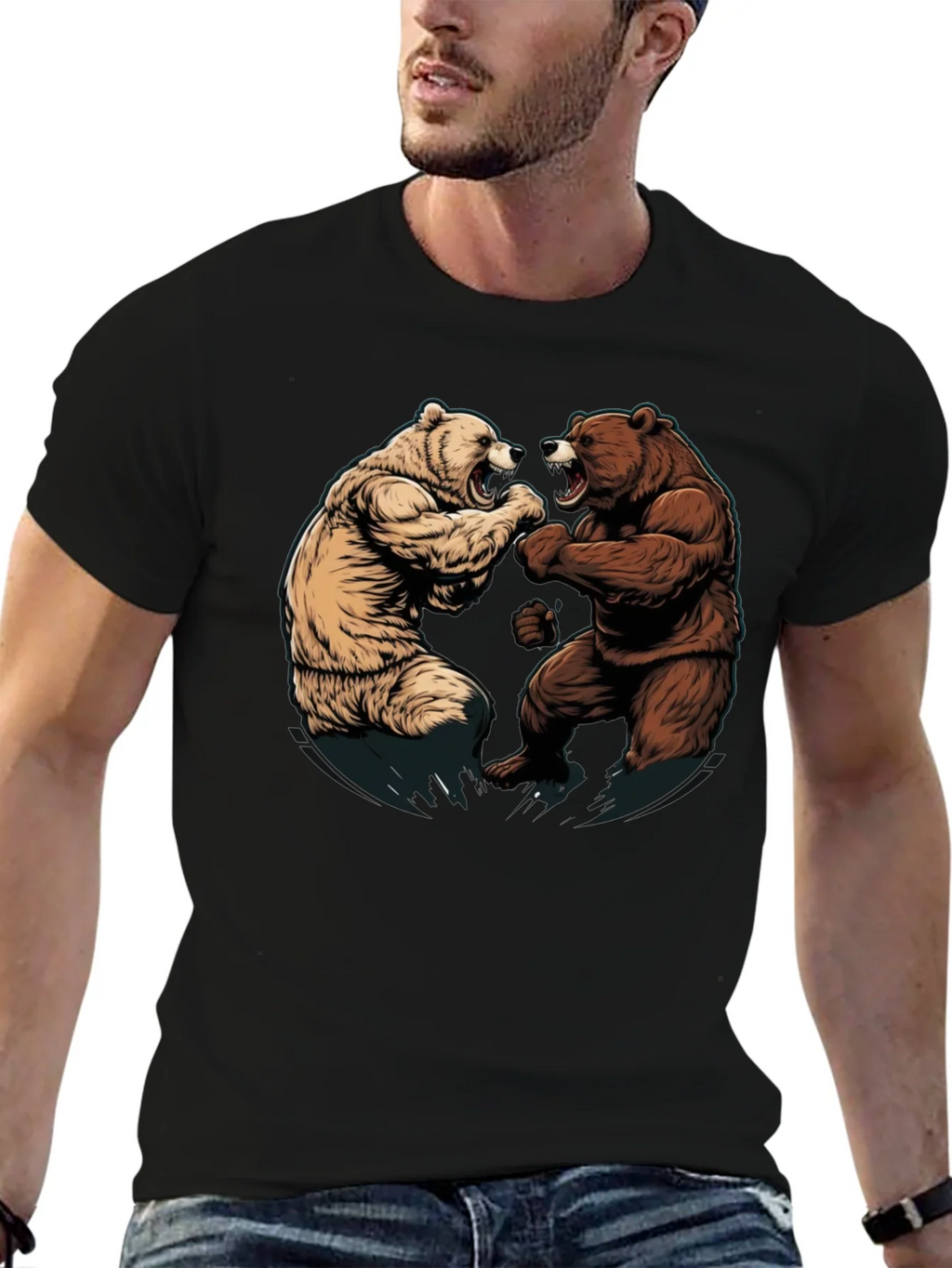 Fighting Bears Graphic Tee - Black product image 5