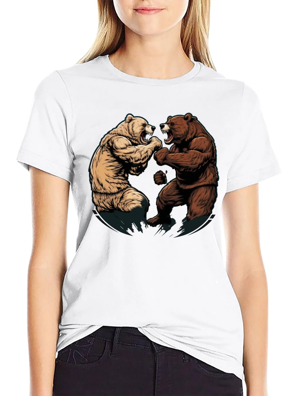 Fighting Bears Graphic Tee - Black product image 7