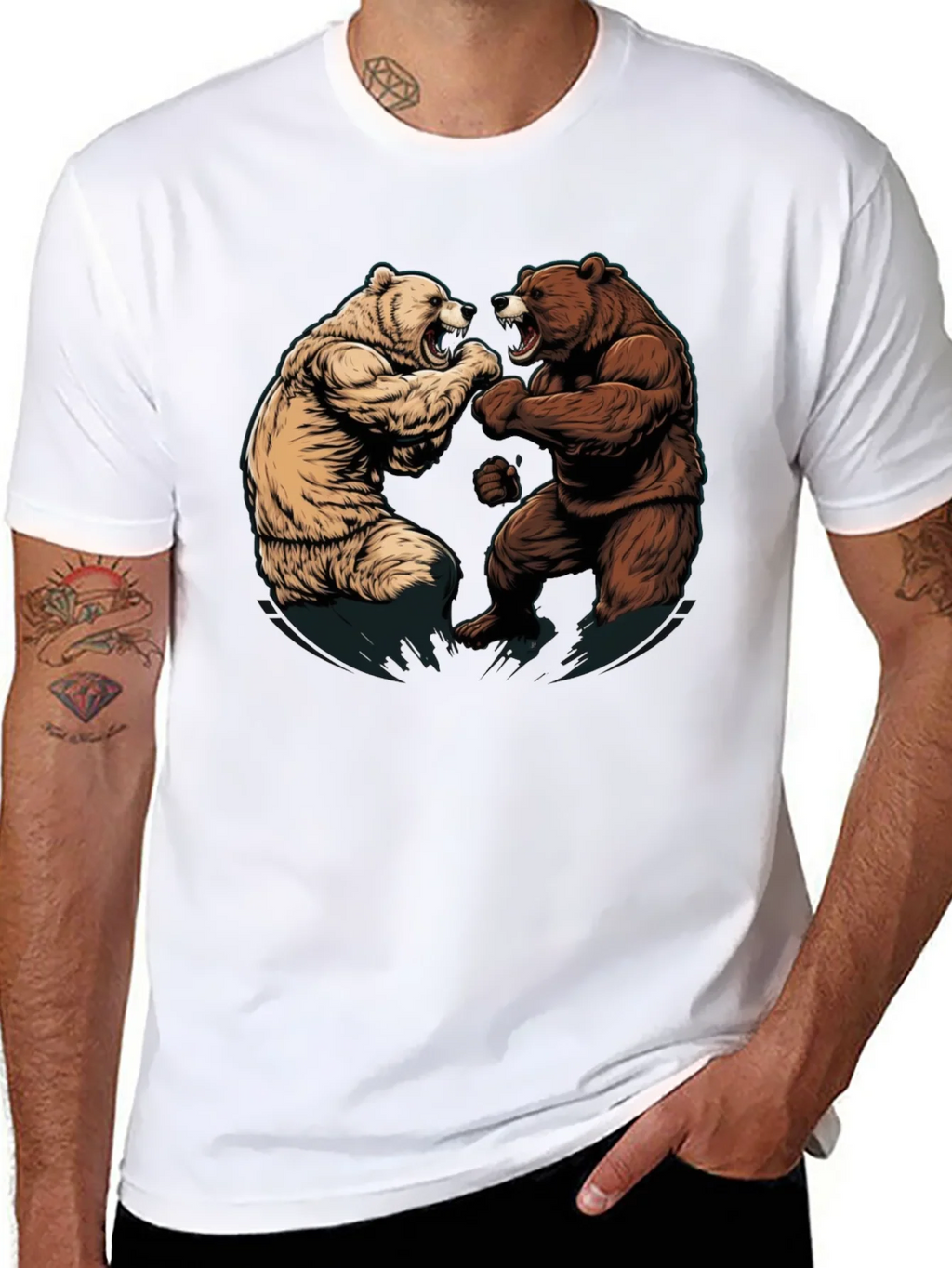 Fighting Bears Graphic Tee - Black product image 6
