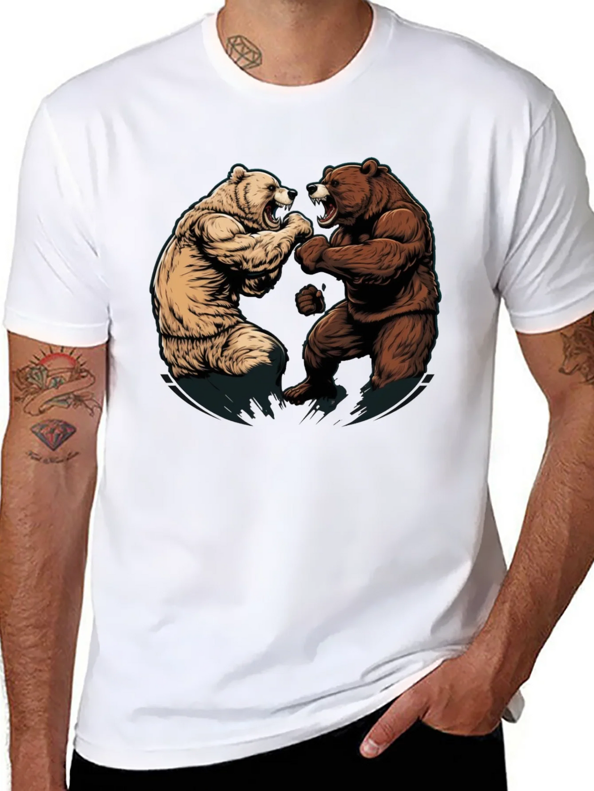 Fighting Bears Graphic Tee - Black product image 6