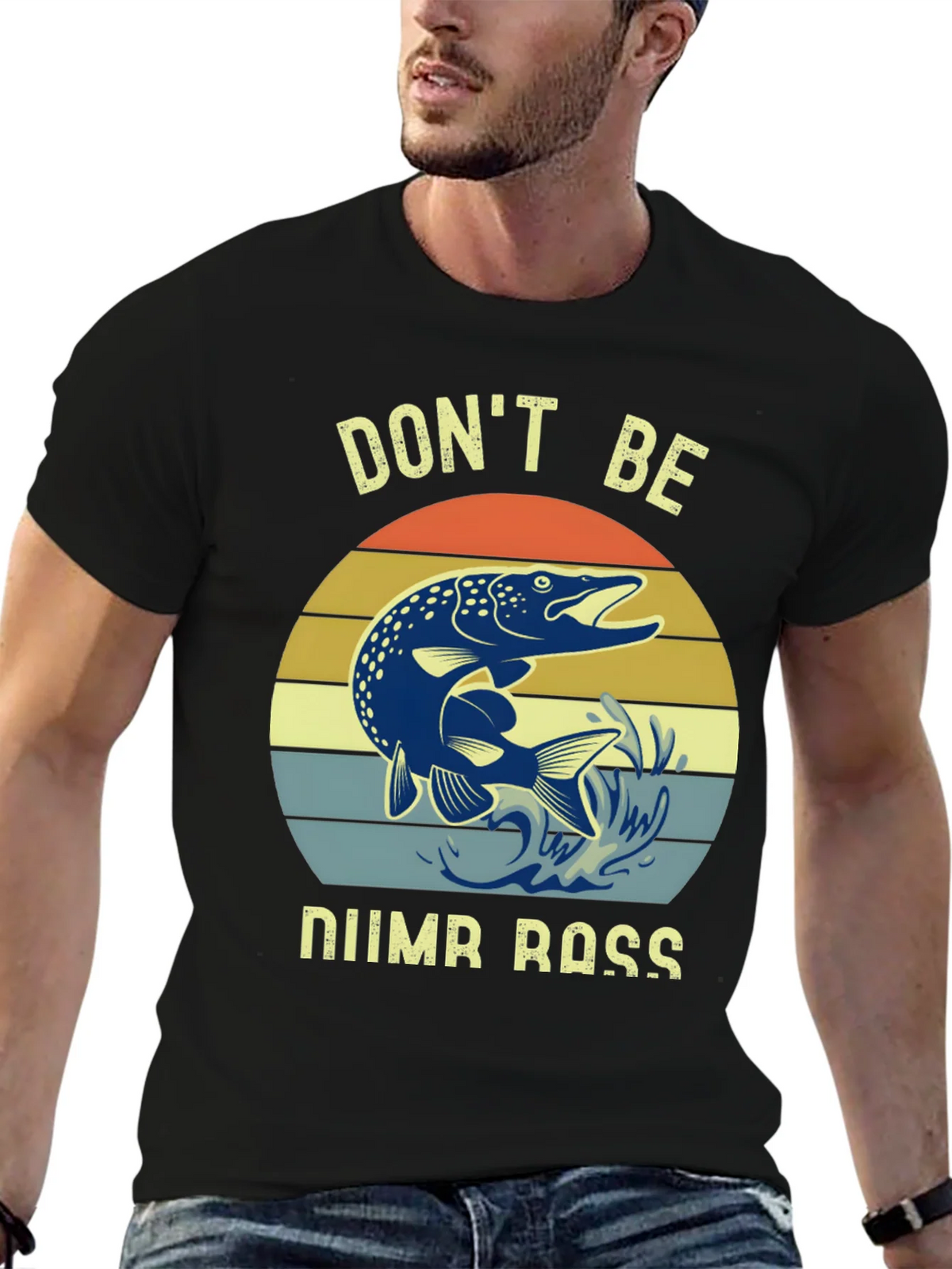 Dont Be Numb Bass Fishing Graphic Tee product image 5