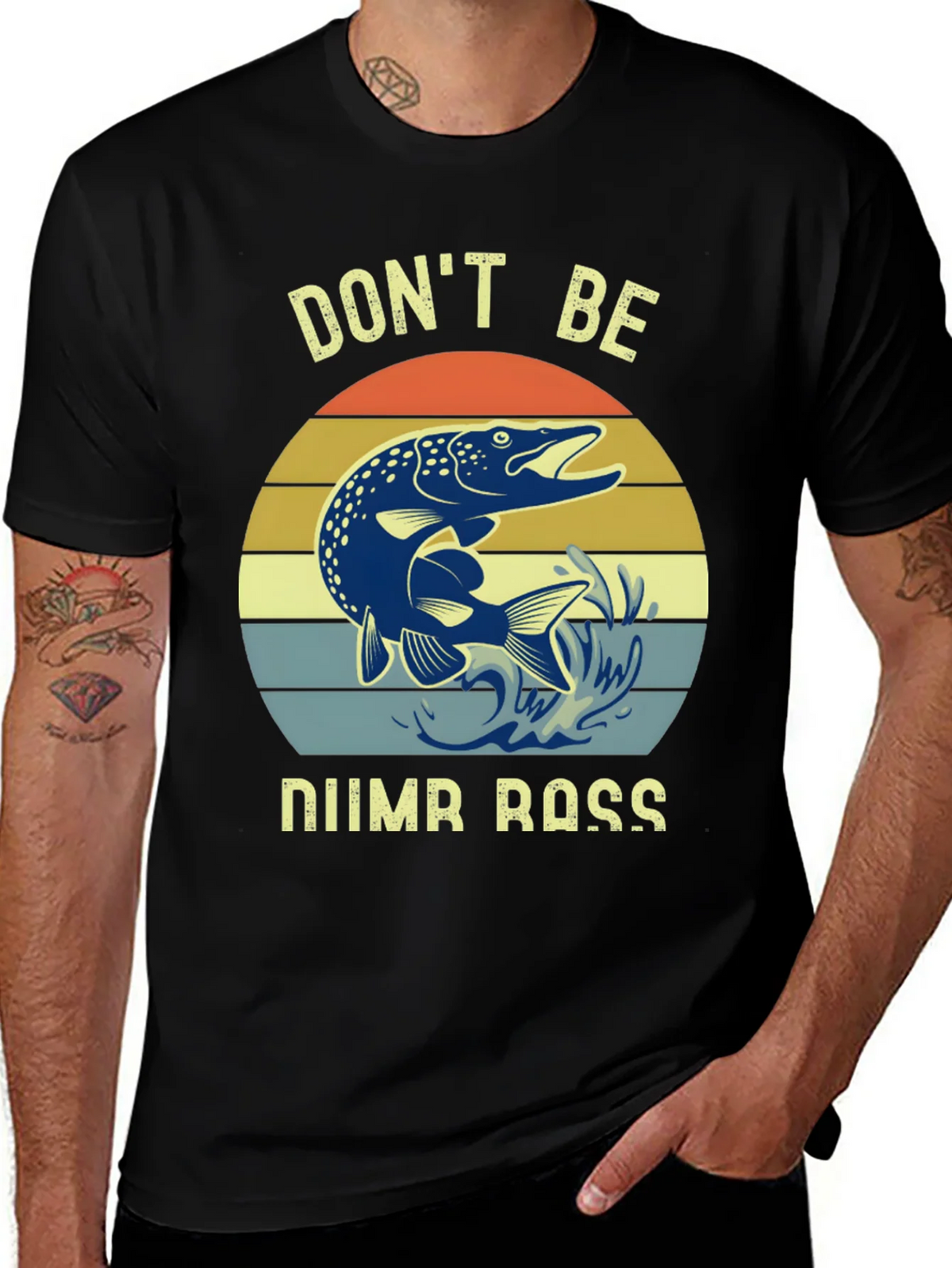 Dont Be Numb Bass Fishing Graphic Tee product image 1