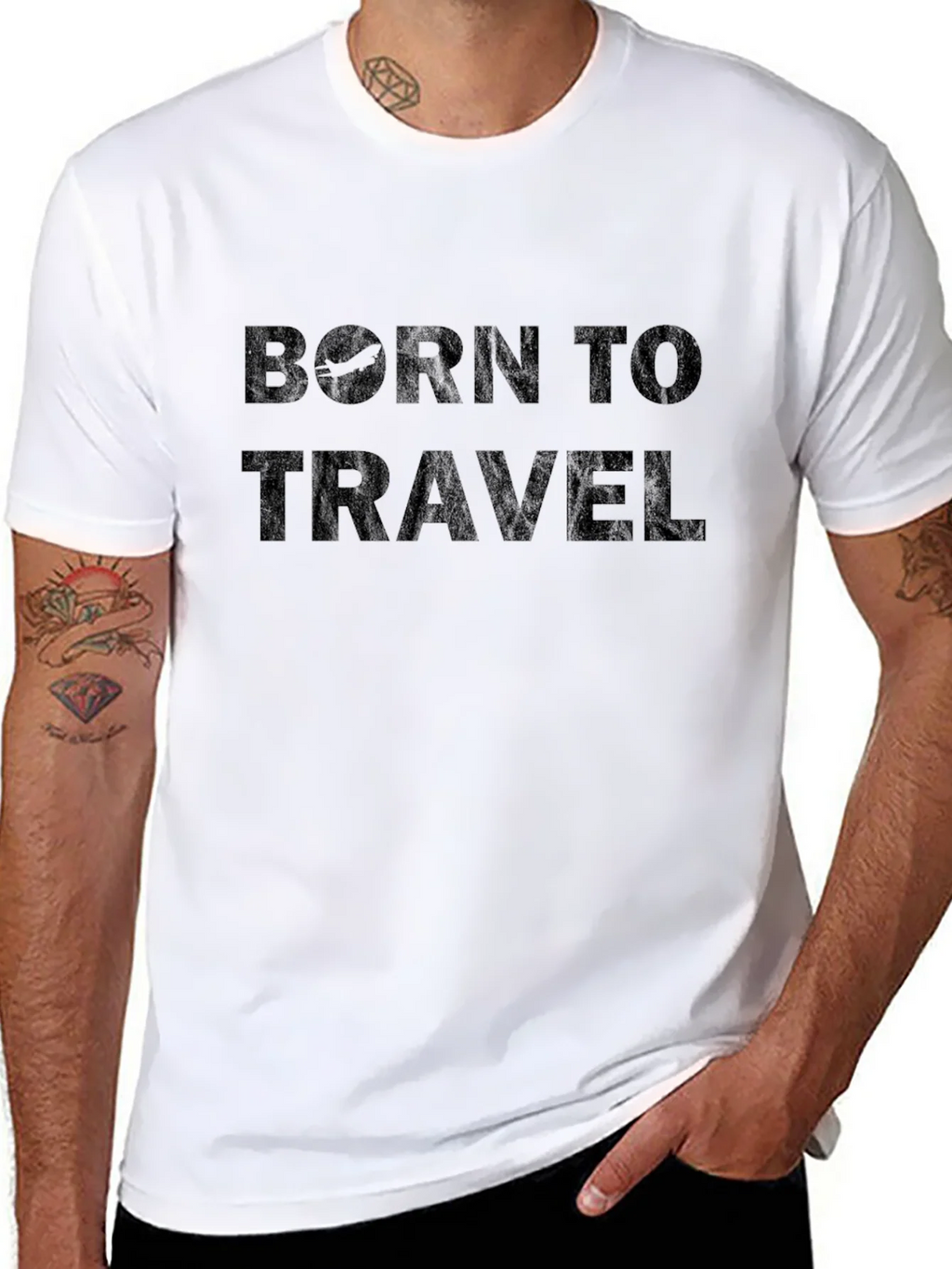 Born To Travel Black Graphic Tee product image 7