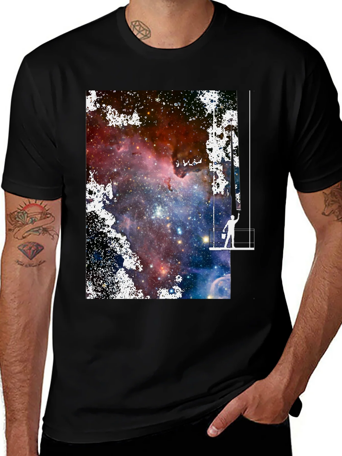 Galaxy Painter Graphic Tee - Unique Space Art T-Shirt product image 1