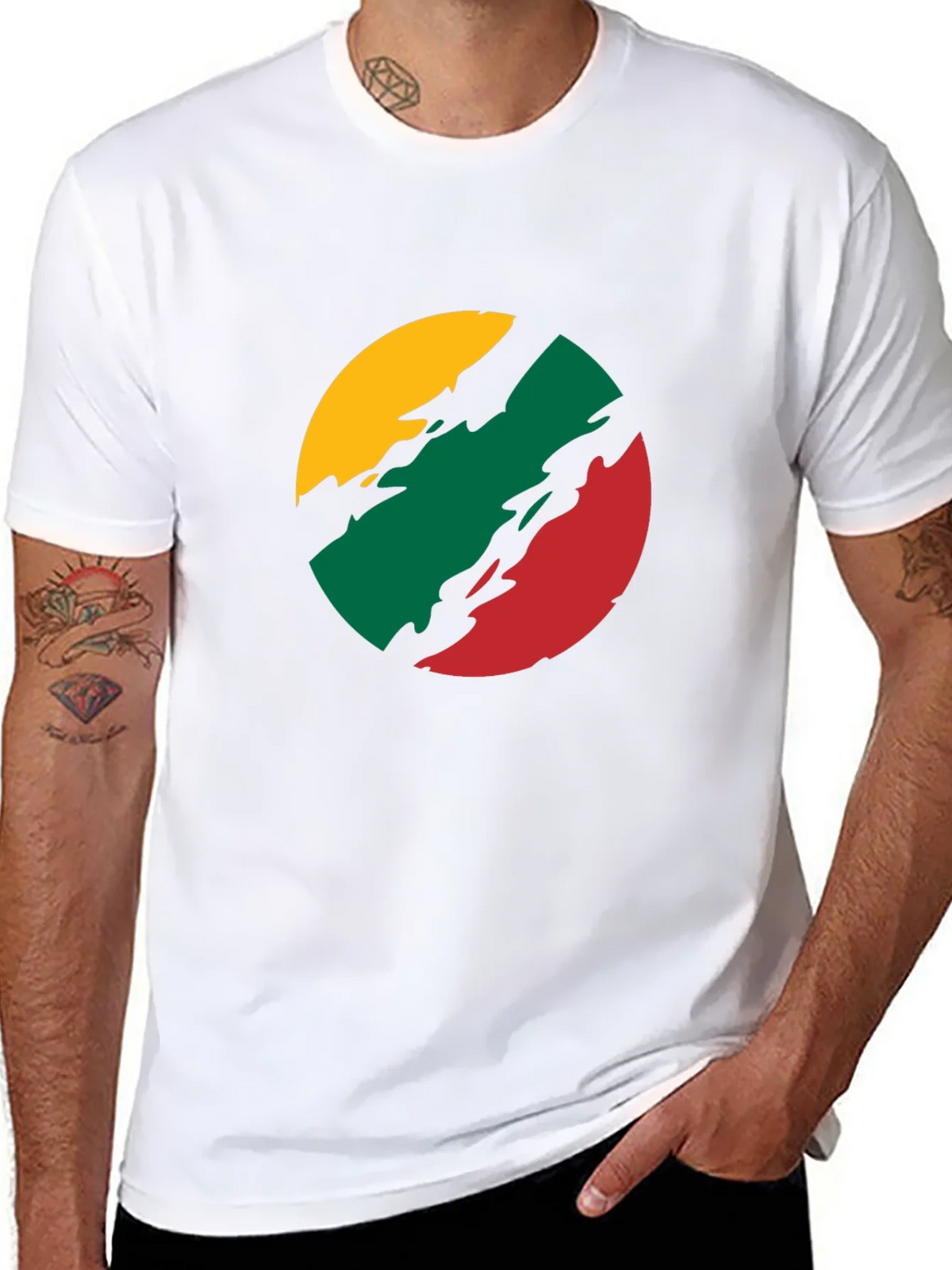 Lithuanian Flag T-Shirt - Black Crew Neck Tee product image 6