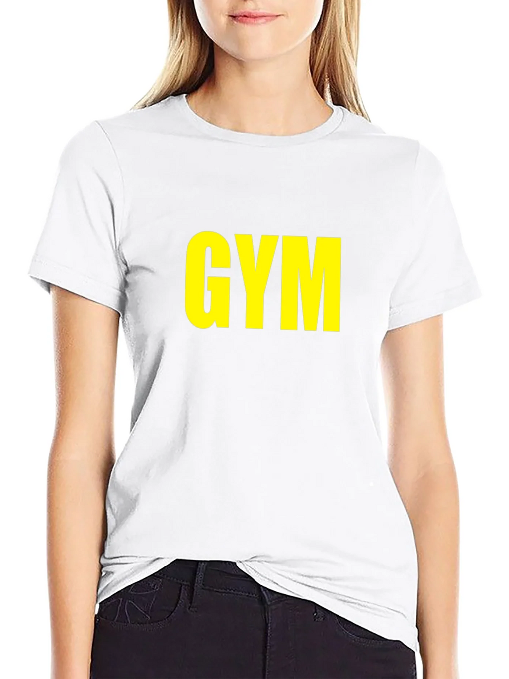 GYM T-Shirt - Bold Yellow Print on Black product image 8