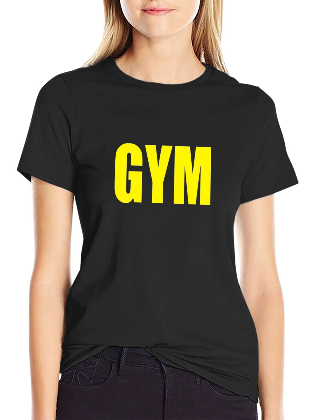GYM T-Shirt - Bold Yellow Print on Black product image 2