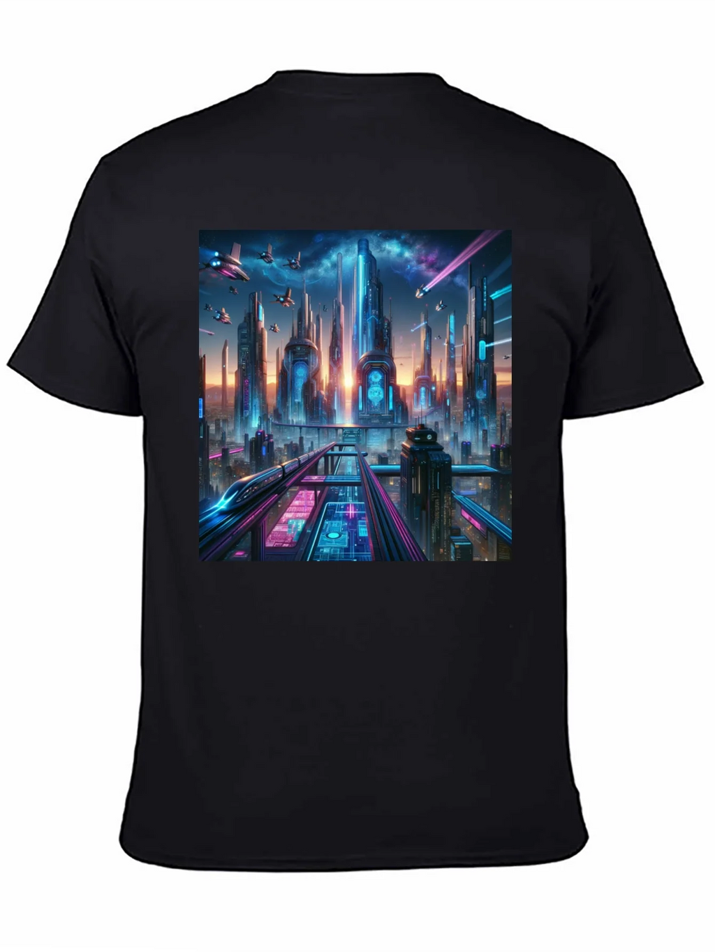 Futuristic Cityscape Graphic Tee product image 2