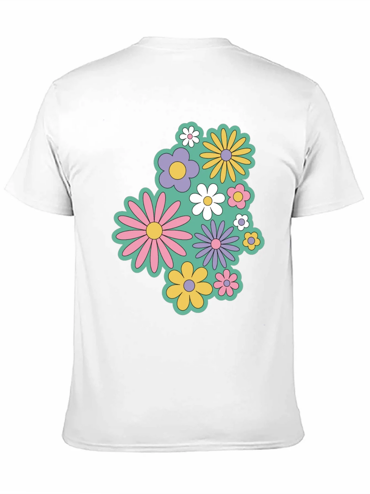 Retro Floral Graphic Black T-Shirt product image 9