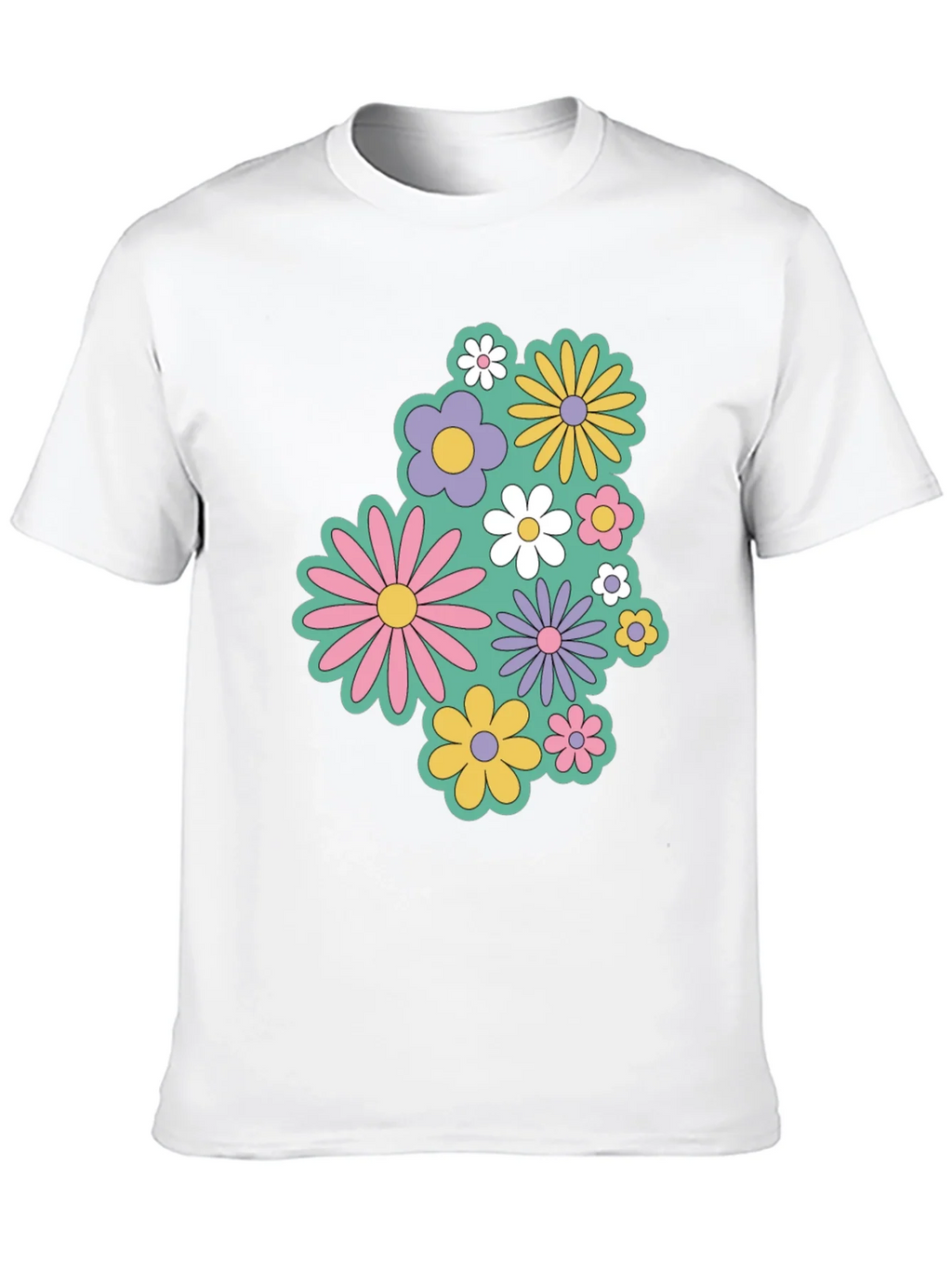 Retro Floral Graphic Black T-Shirt product image 8