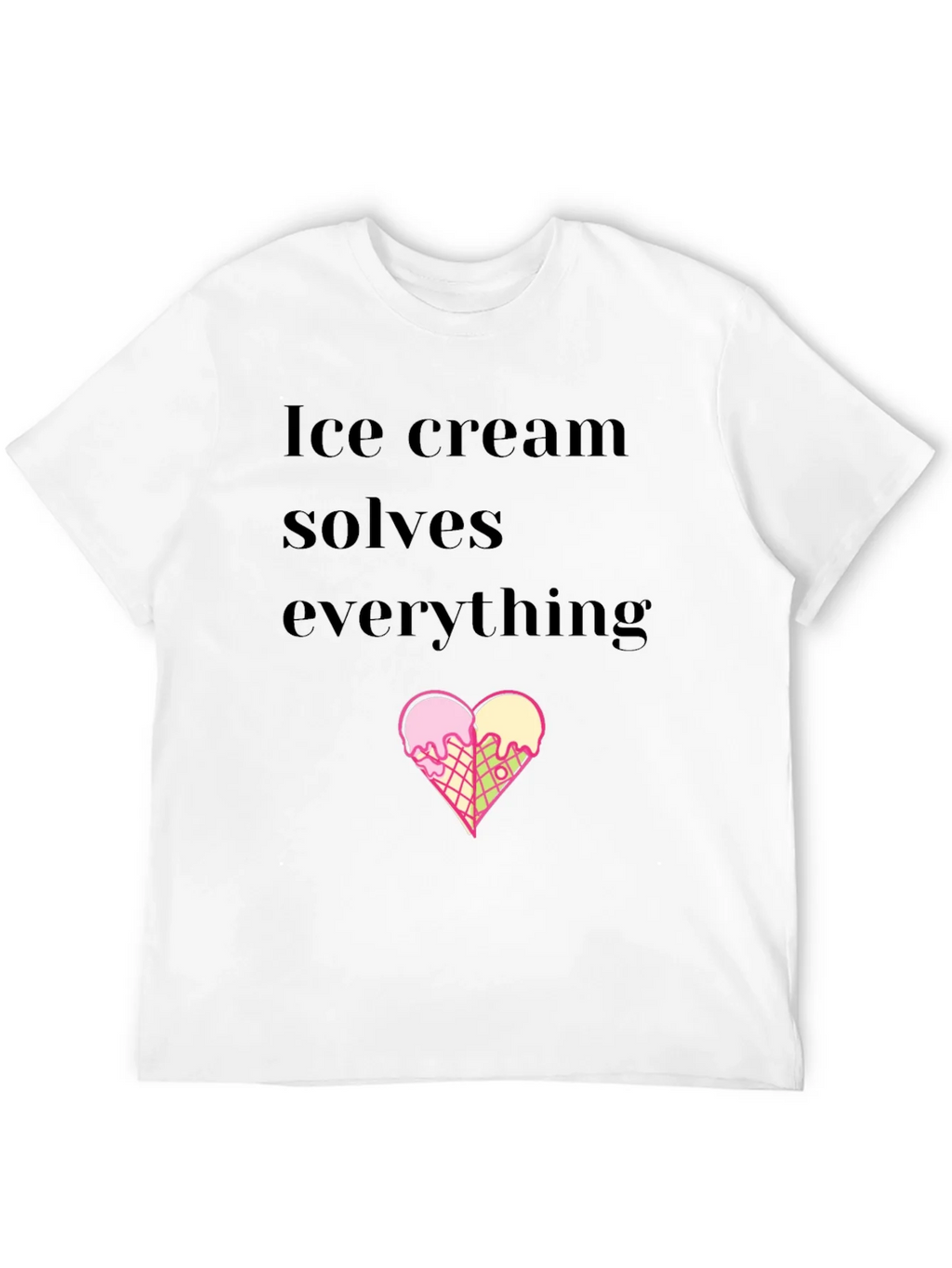 Ice Cream Solves Everything Black T-Shirt product image 11