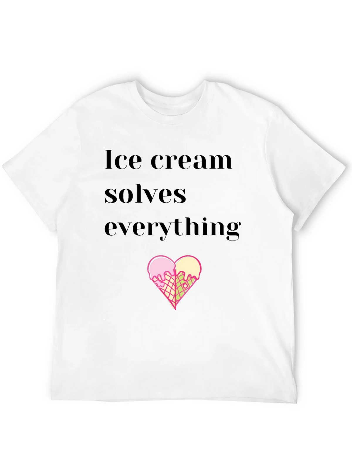 Ice Cream Solves Everything Black T-Shirt product image 11