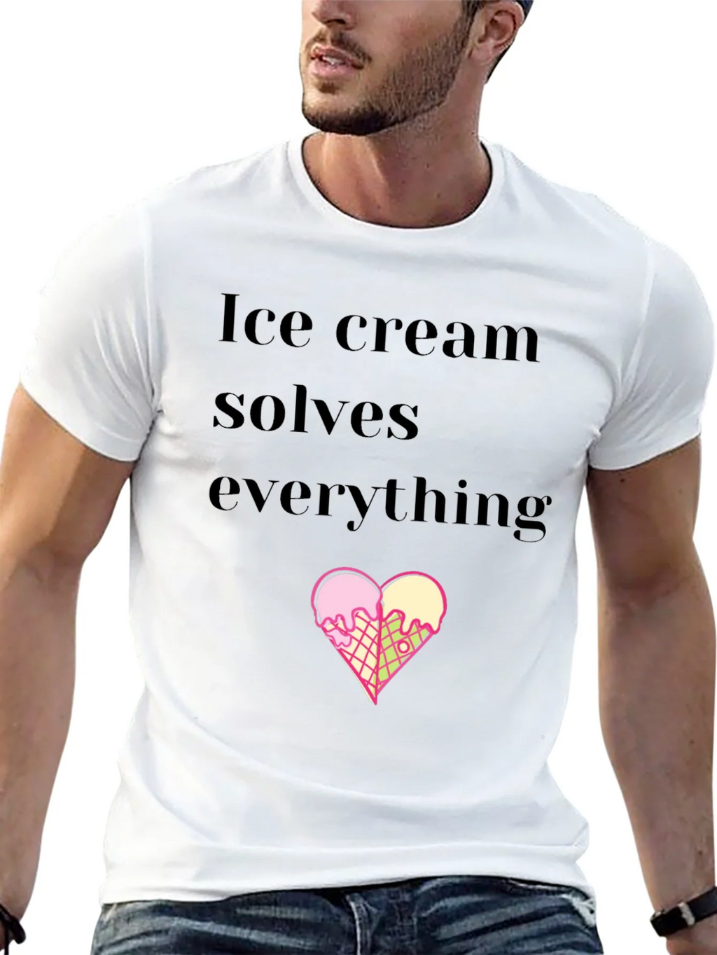 Ice Cream Solves Everything Black T-Shirt product image 12