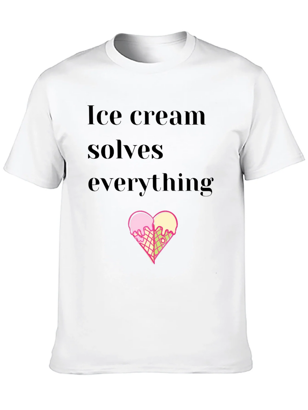 Ice Cream Solves Everything Black T-Shirt product image 9