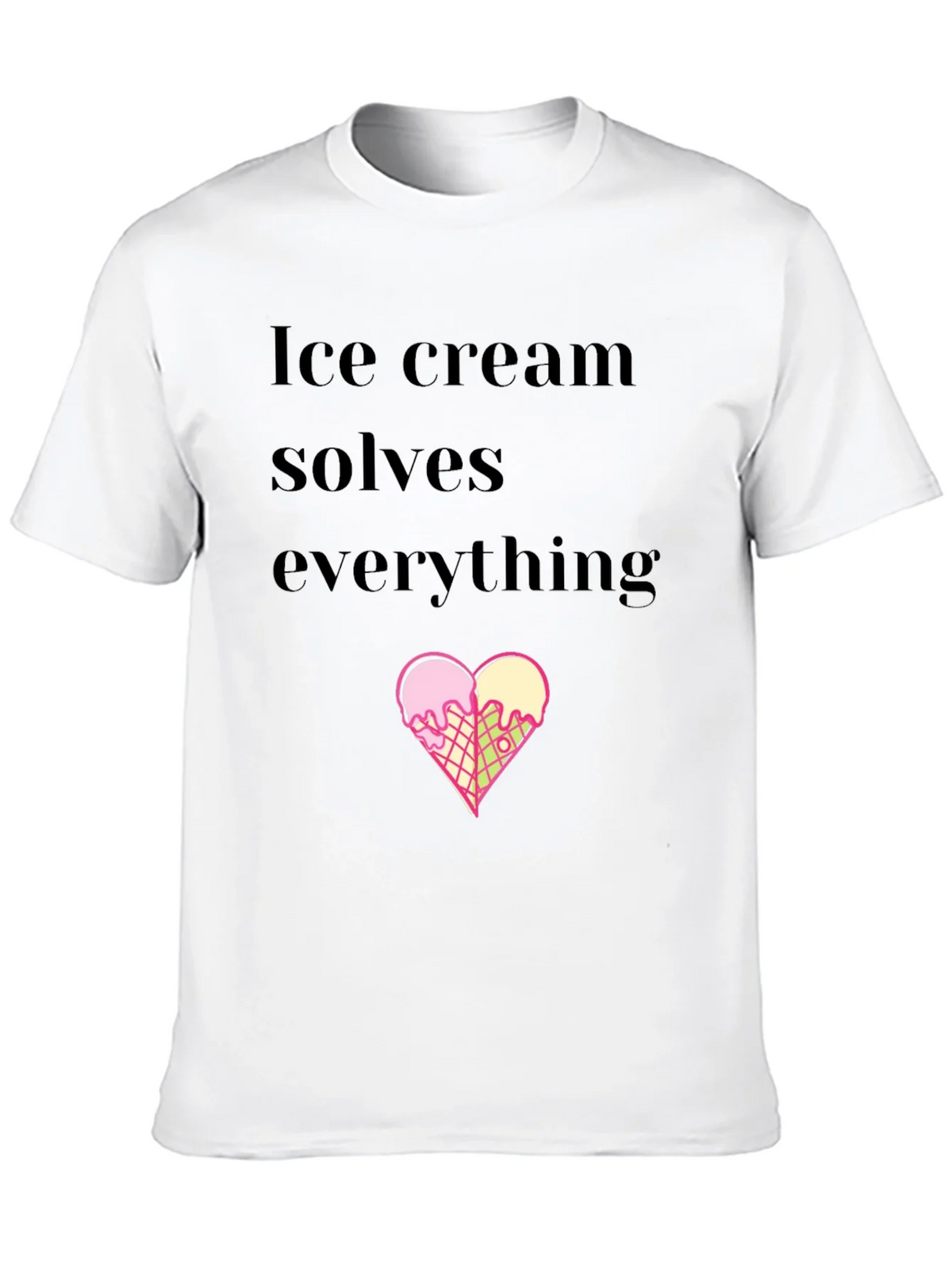 Ice Cream Solves Everything Black T-Shirt product image 9