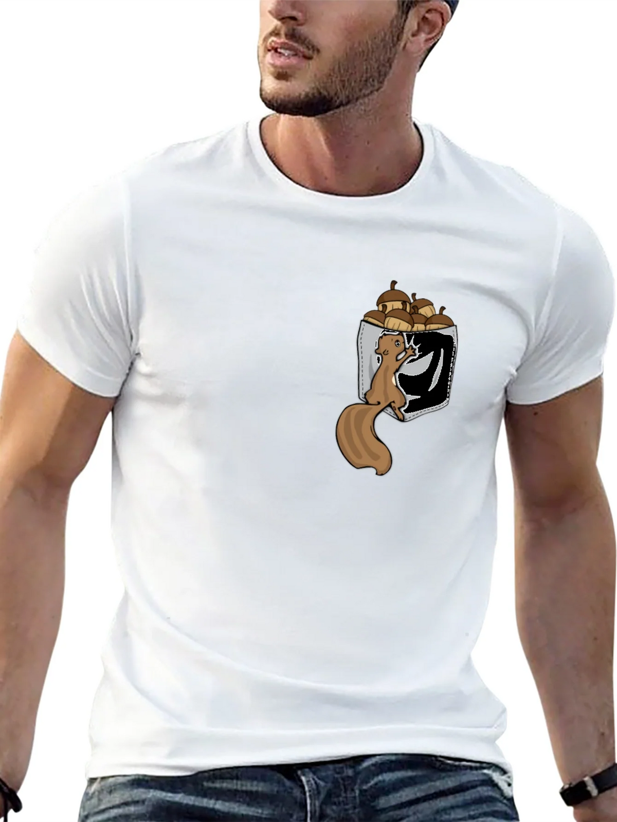 Squirrel in Pocket T-Shirt: Funny Nut Lover Tee product image 12