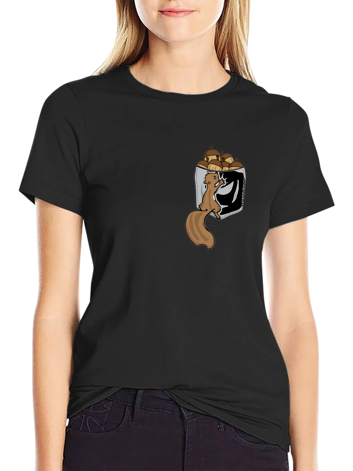 Squirrel in Pocket T-Shirt: Funny Nut Lover Tee product image 2