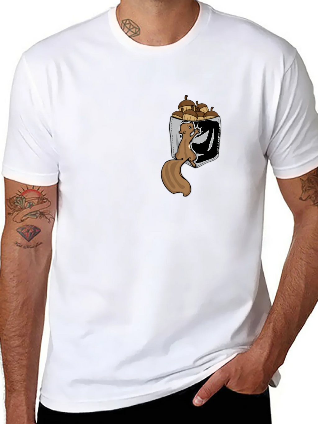 Squirrel in Pocket T-Shirt: Funny Nut Lover Tee product image 7