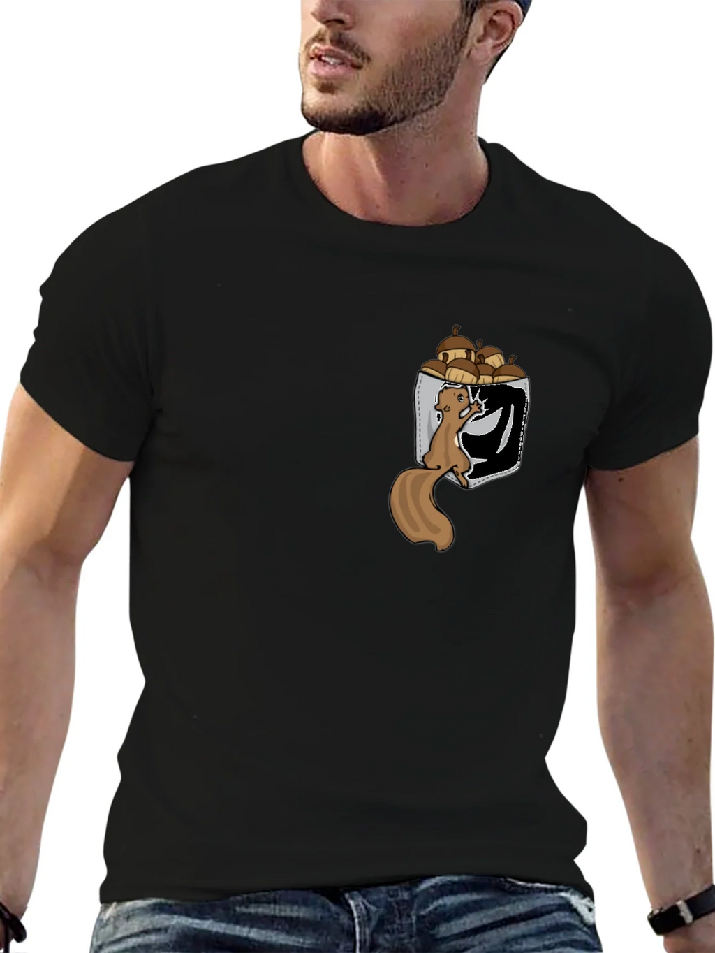 Squirrel in Pocket T-Shirt: Funny Nut Lover Tee product image 6