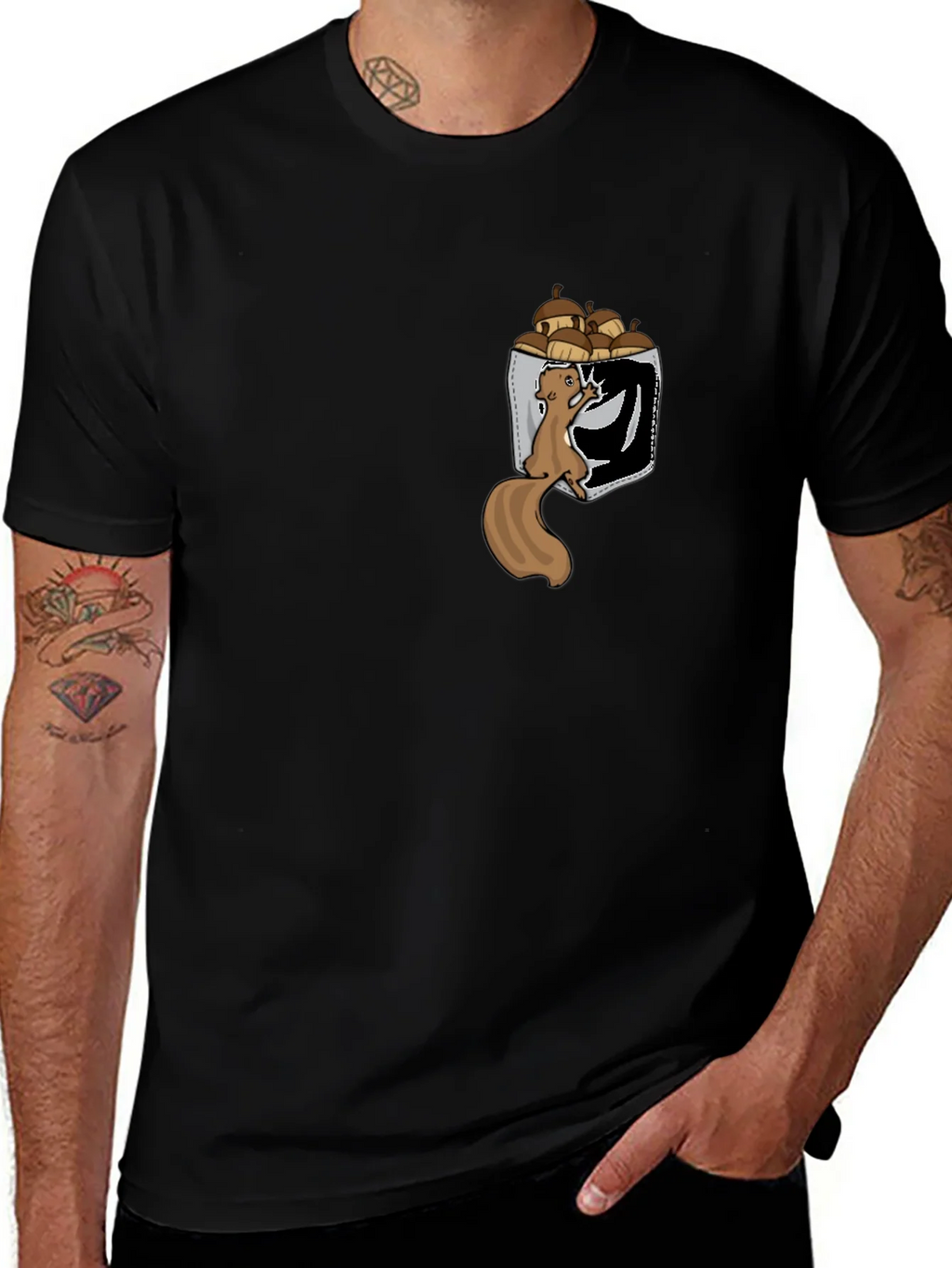 Squirrel in Pocket T-Shirt: Funny Nut Lover Tee product image 1