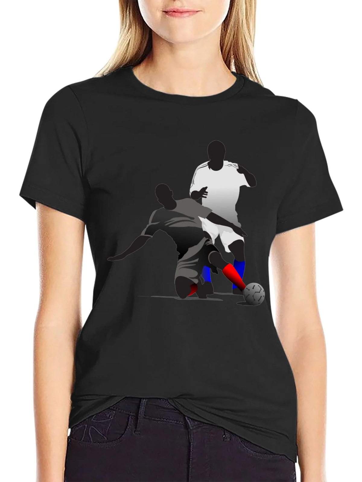 Soccer Graphic Tee - Black Cotton Blend T-Shirt product image 2