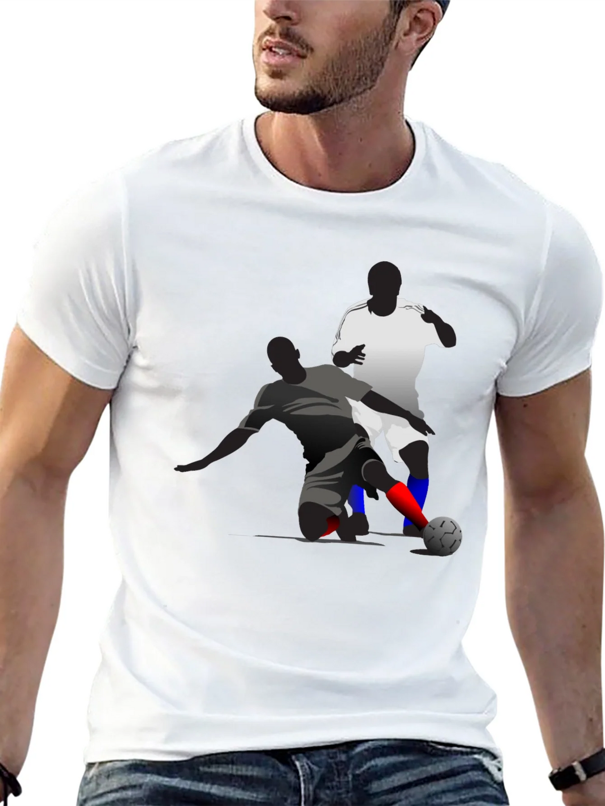 Soccer Graphic Tee - Black Cotton Blend T-Shirt product image 9