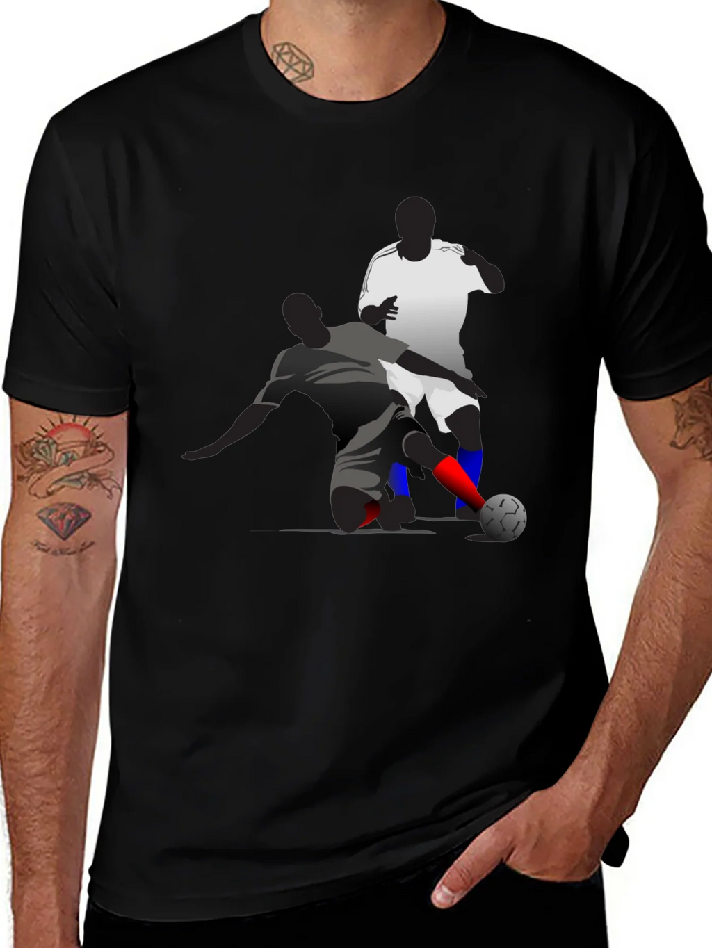 Soccer Graphic Tee - Black Cotton Blend T-Shirt product image 1