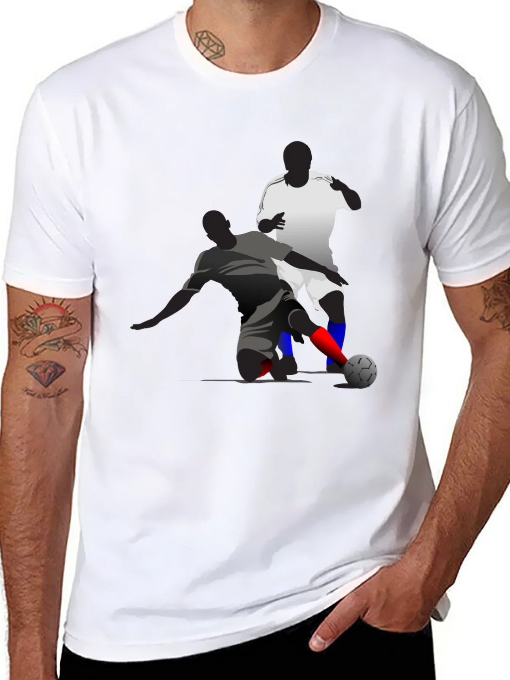Soccer Graphic Tee - Black Cotton Blend T-Shirt product image 5
