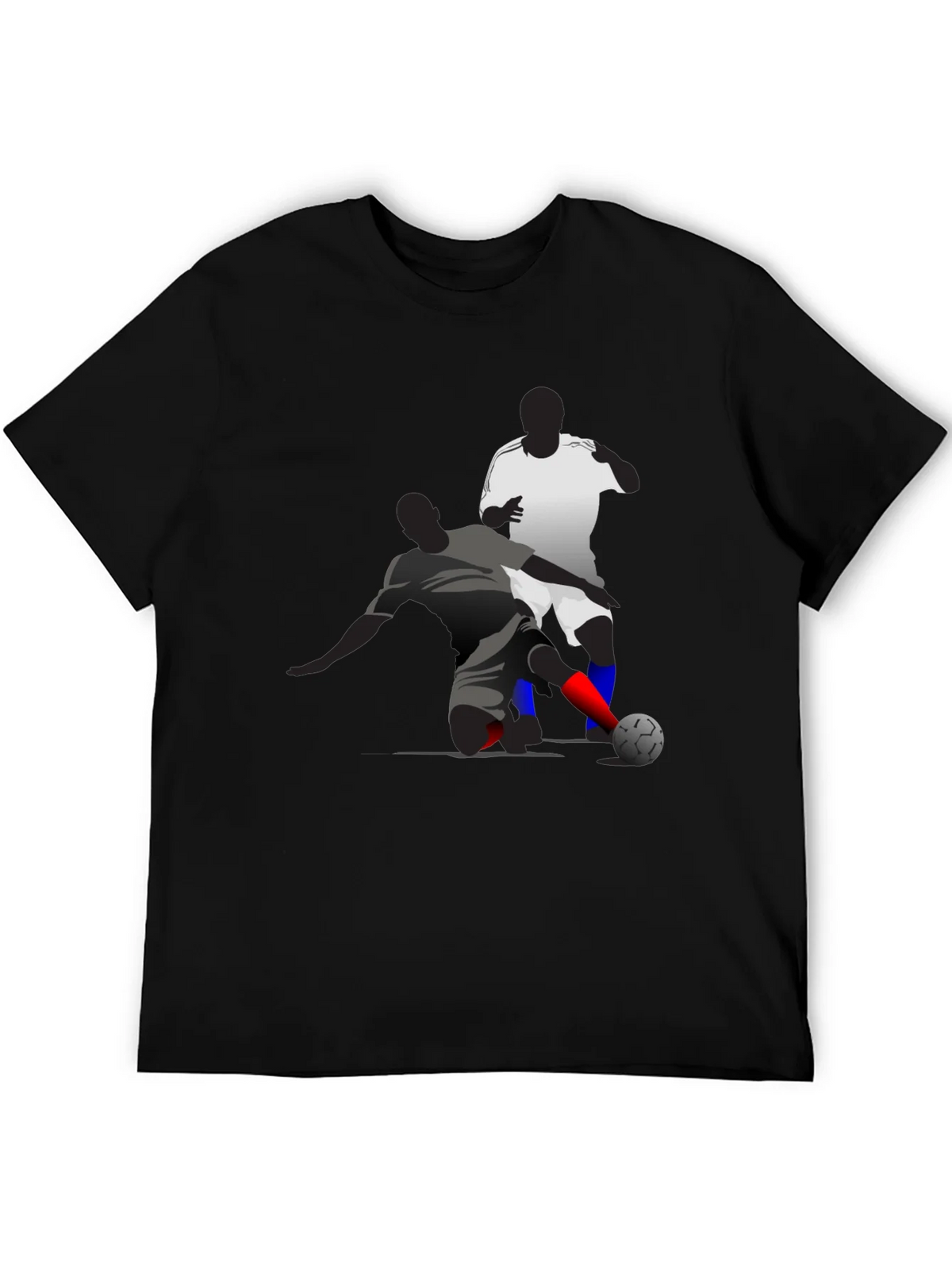 Soccer Graphic Tee - Black Cotton Blend T-Shirt product image 4