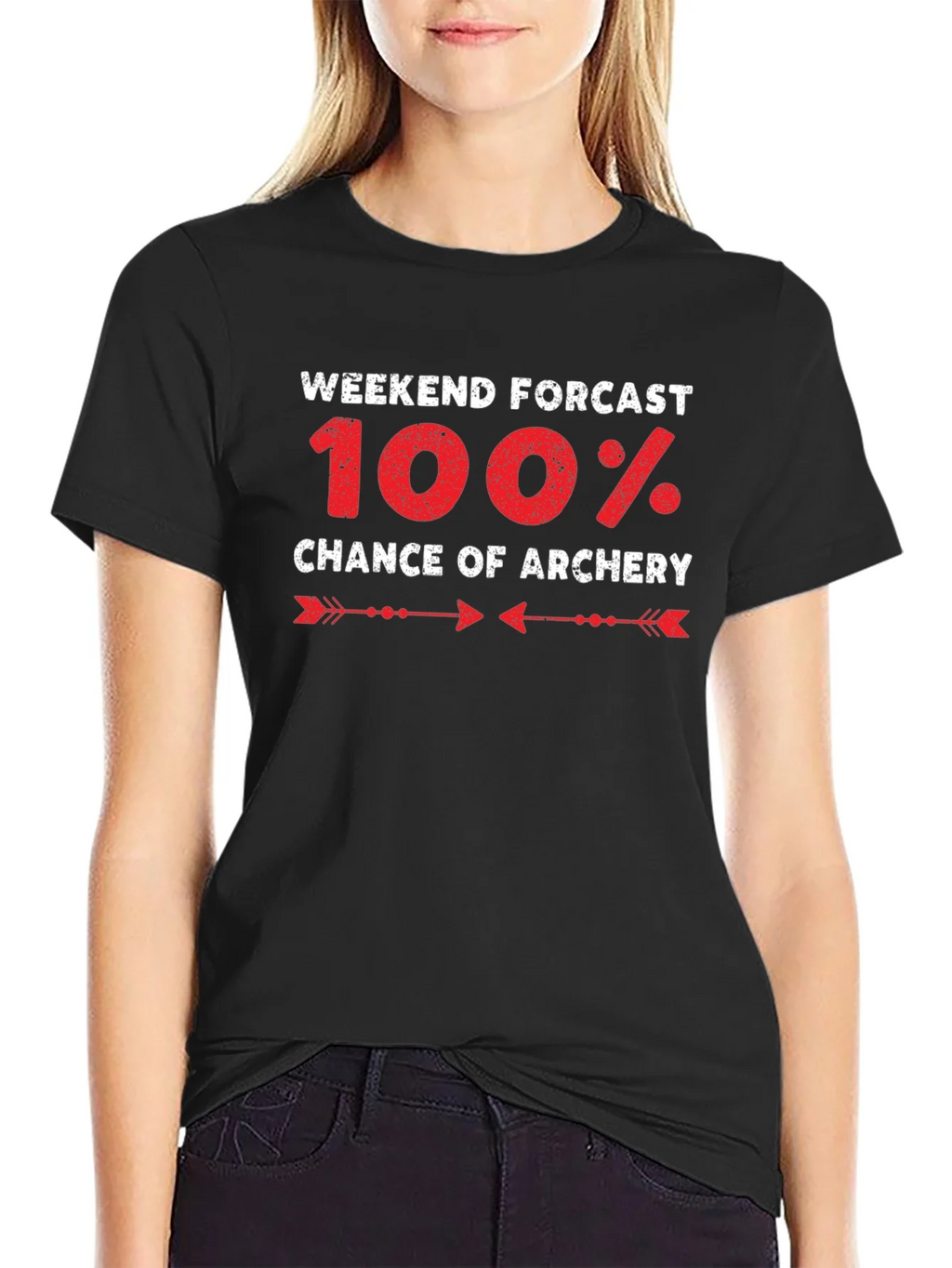Archery Forecast T-Shirt - 100% Chance Weekend Fun product image 1