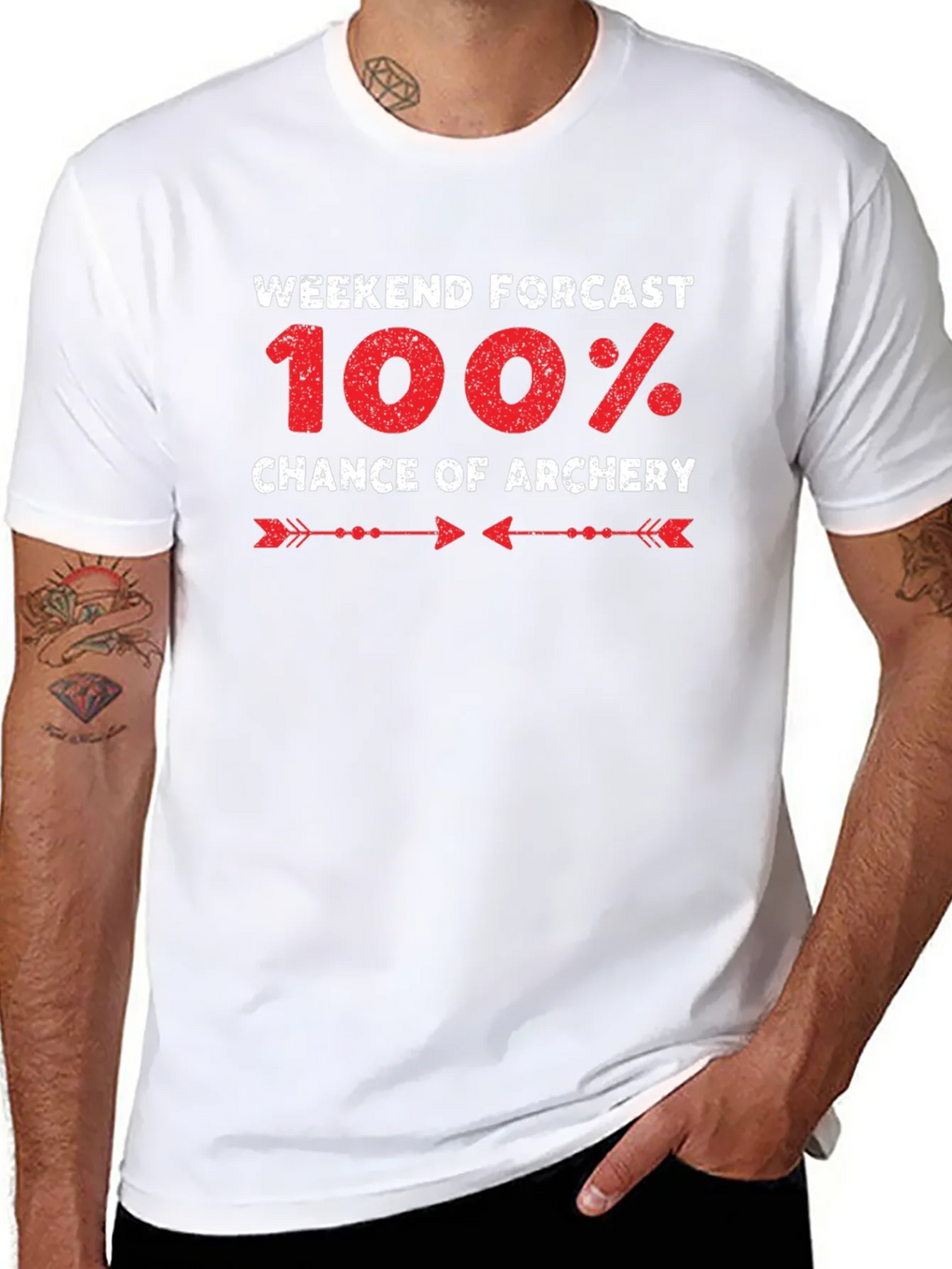 Archery Forecast T-Shirt - 100% Chance Weekend Fun product image 4
