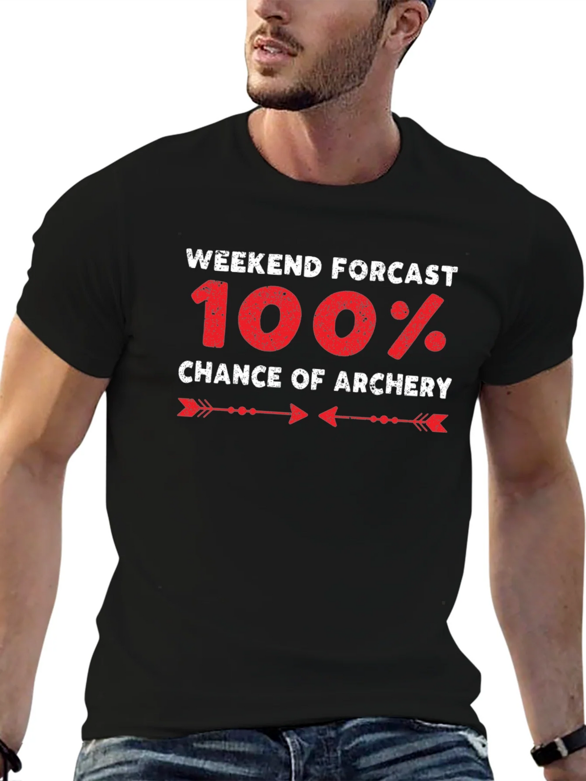 Archery Forecast T-Shirt - 100% Chance Weekend Fun product image 3