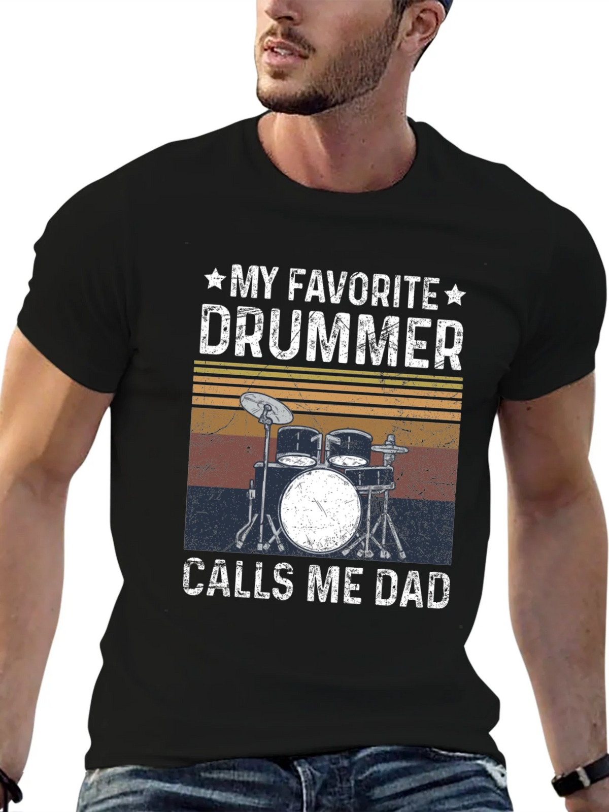 My Favorite Drummer Calls Me Dad T-Shirt product image 6