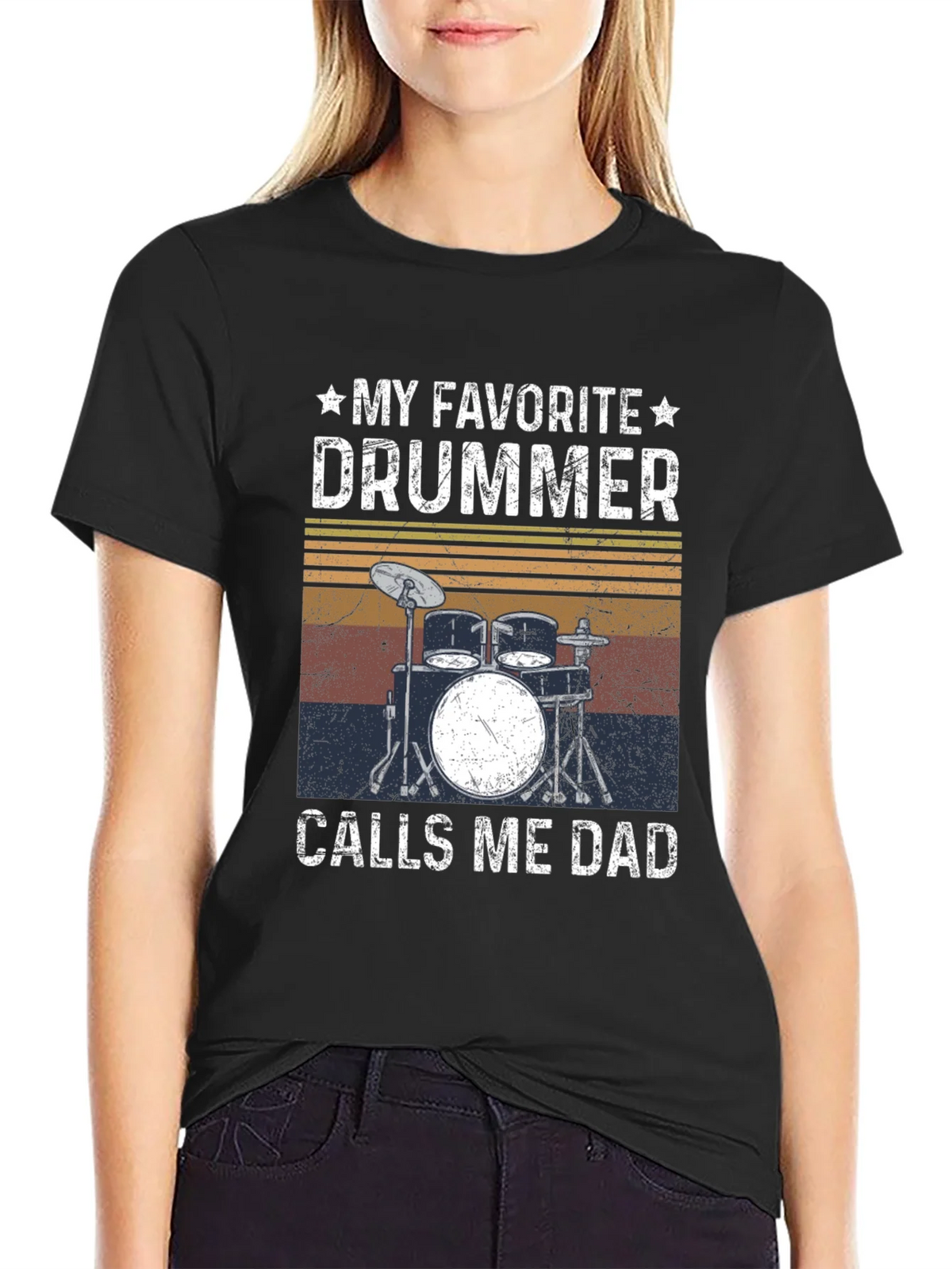 My Favorite Drummer Calls Me Dad T-Shirt product image 2