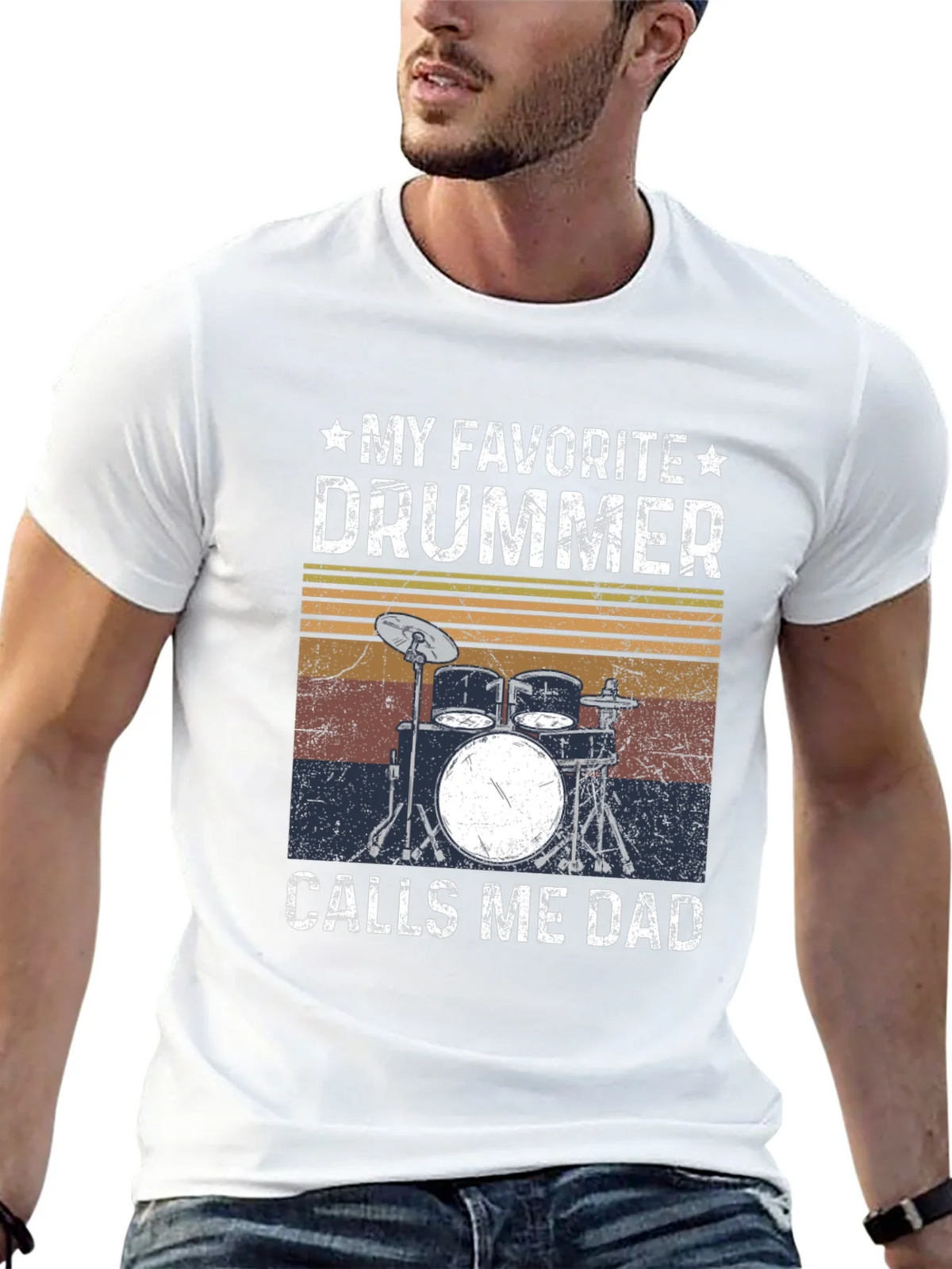 My Favorite Drummer Calls Me Dad T-Shirt product image 12