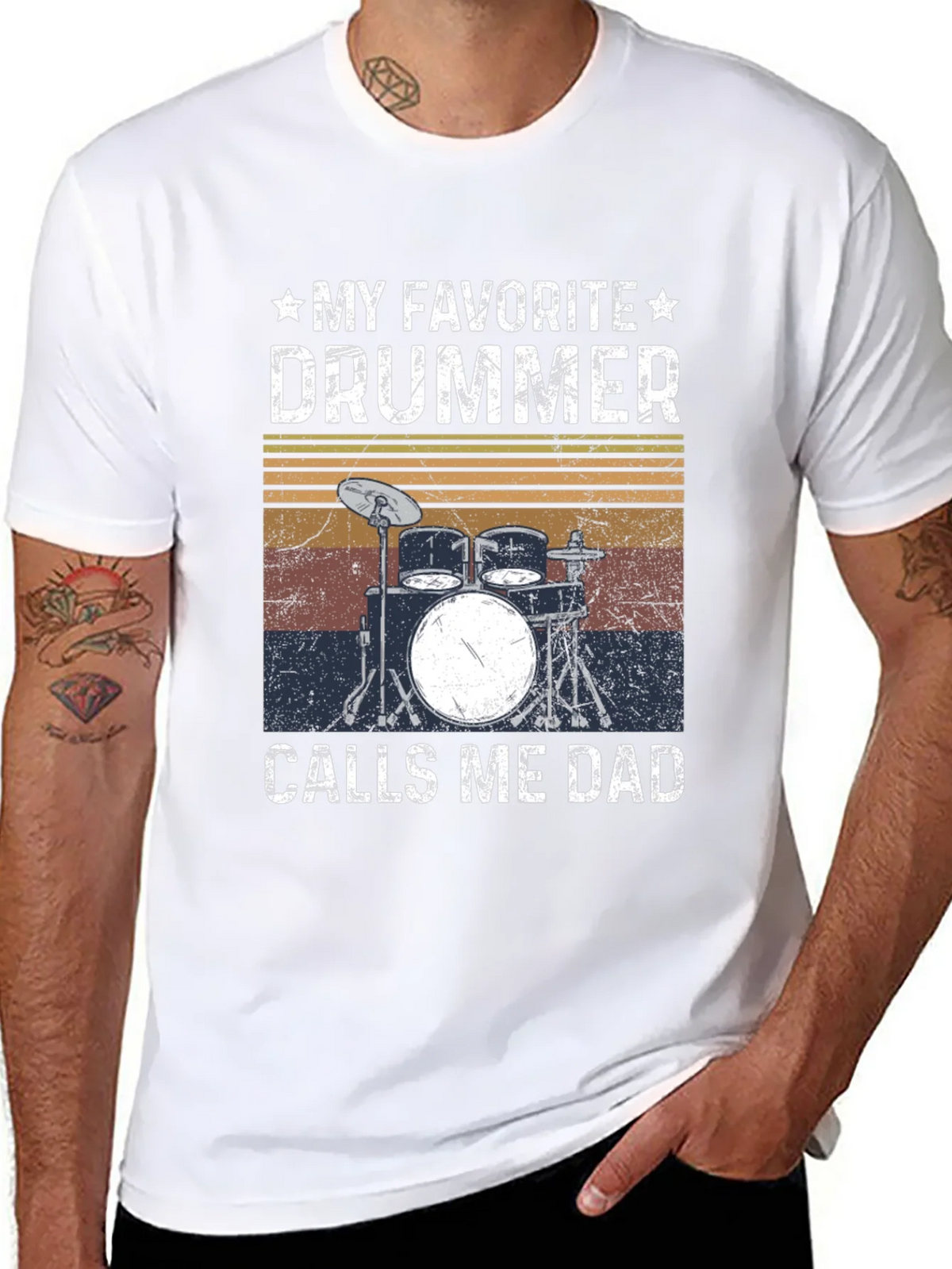 My Favorite Drummer Calls Me Dad T-Shirt product image 7