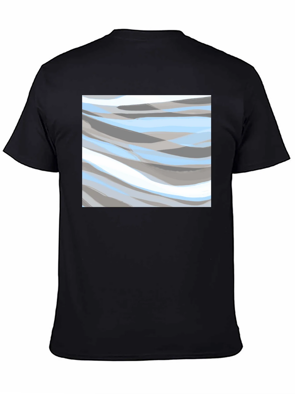 Abstract Wave Pattern Black T-Shirt product image 4