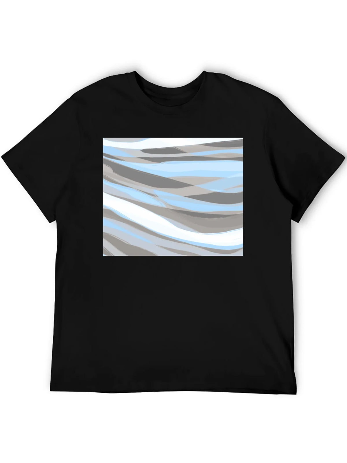 Abstract Wave Pattern Black T-Shirt product image 5