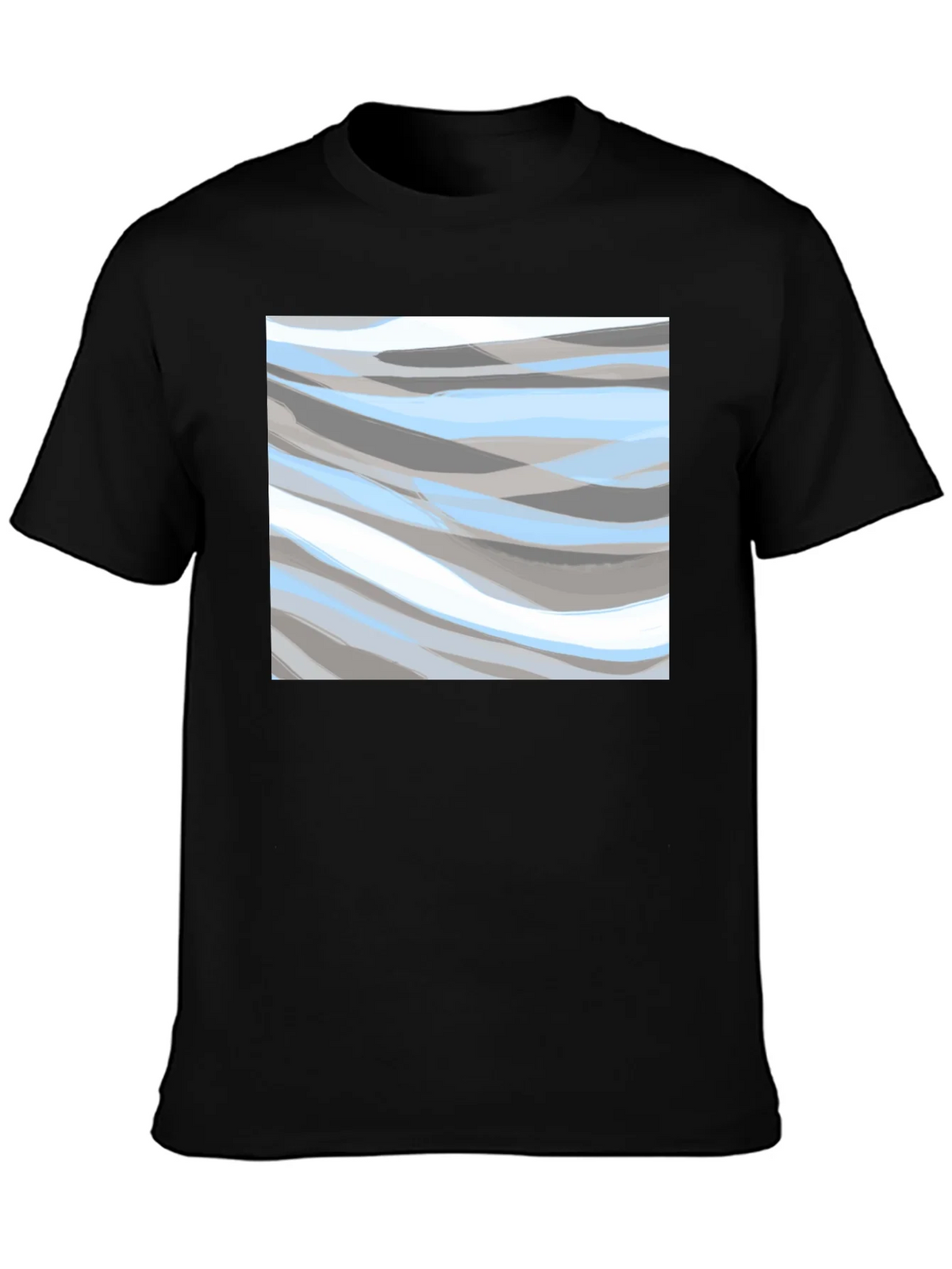 Abstract Wave Pattern Black T-Shirt product image 3