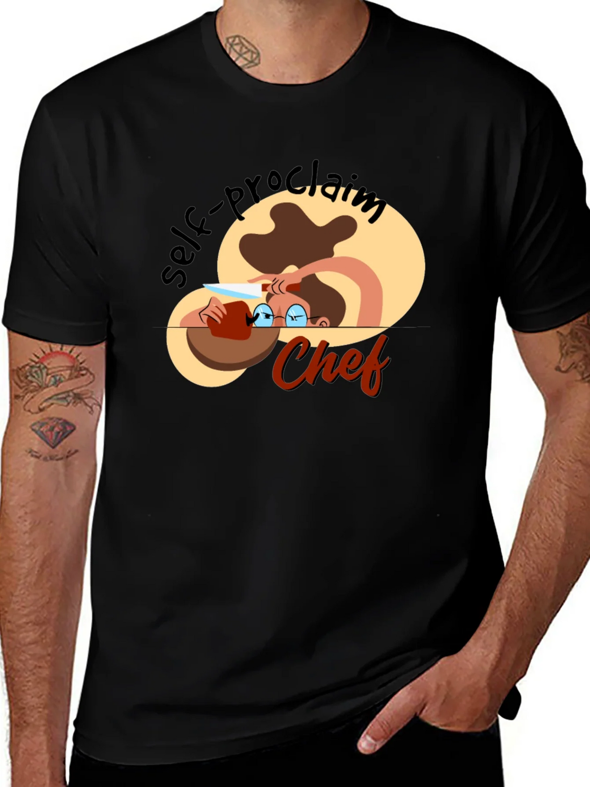 Self-Proclaimed Chef Black T-Shirt product image 1