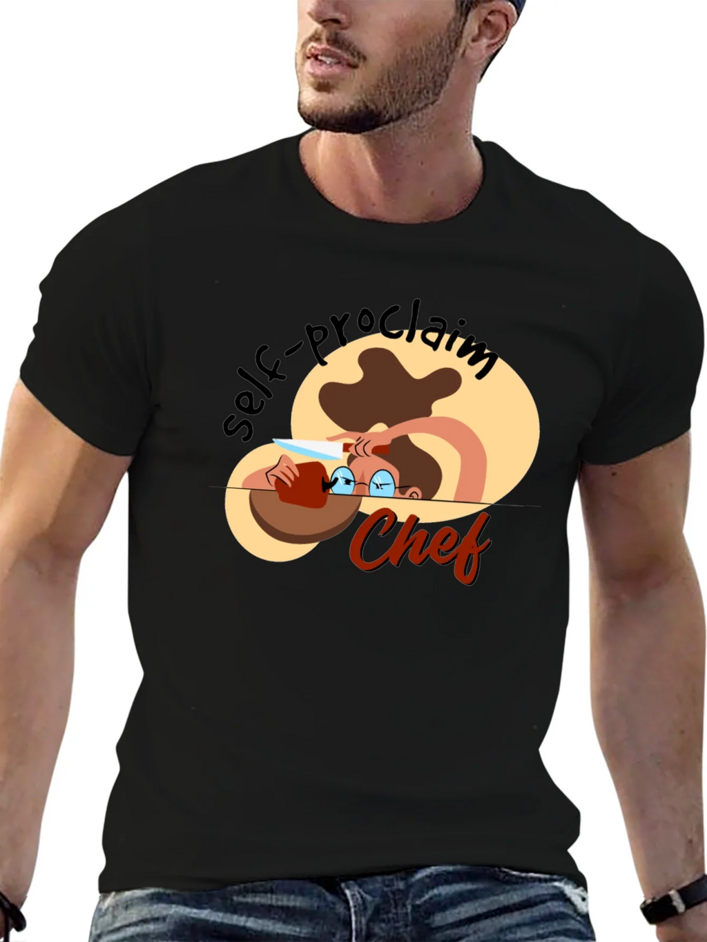 Self-Proclaimed Chef Black T-Shirt product image 3