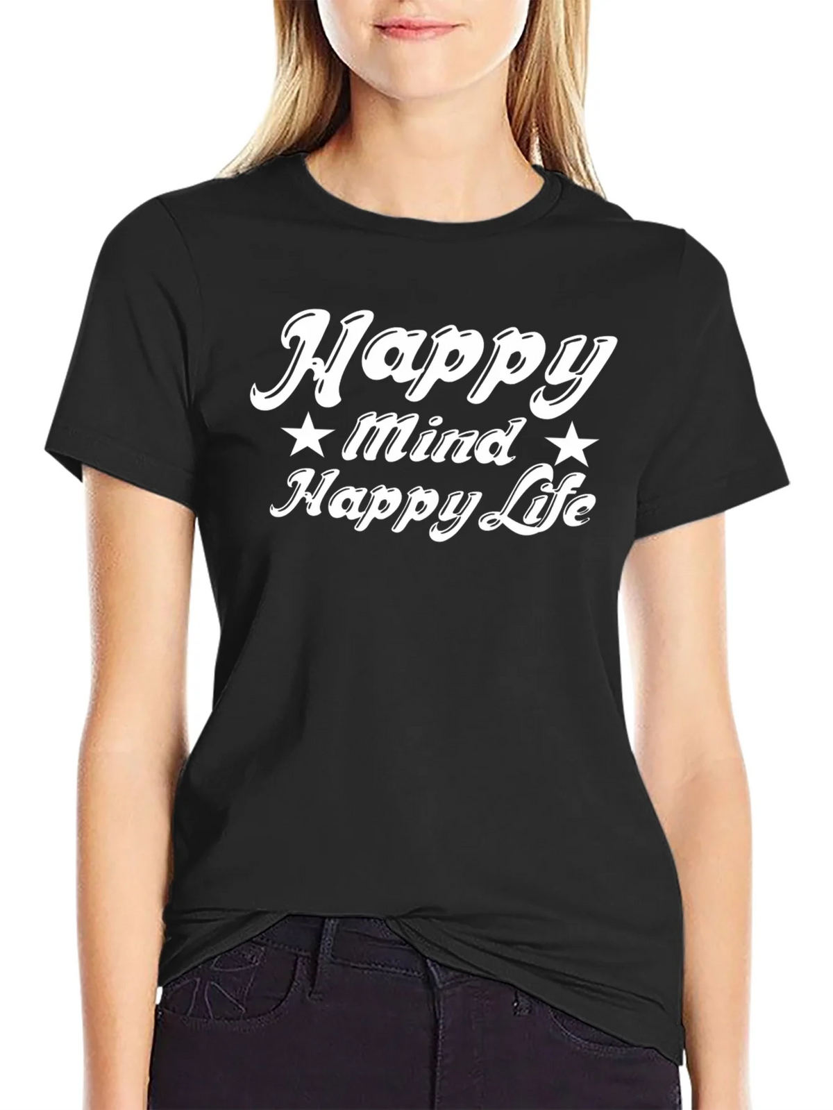Happy Mind Life Black Graphic Tee product image 1