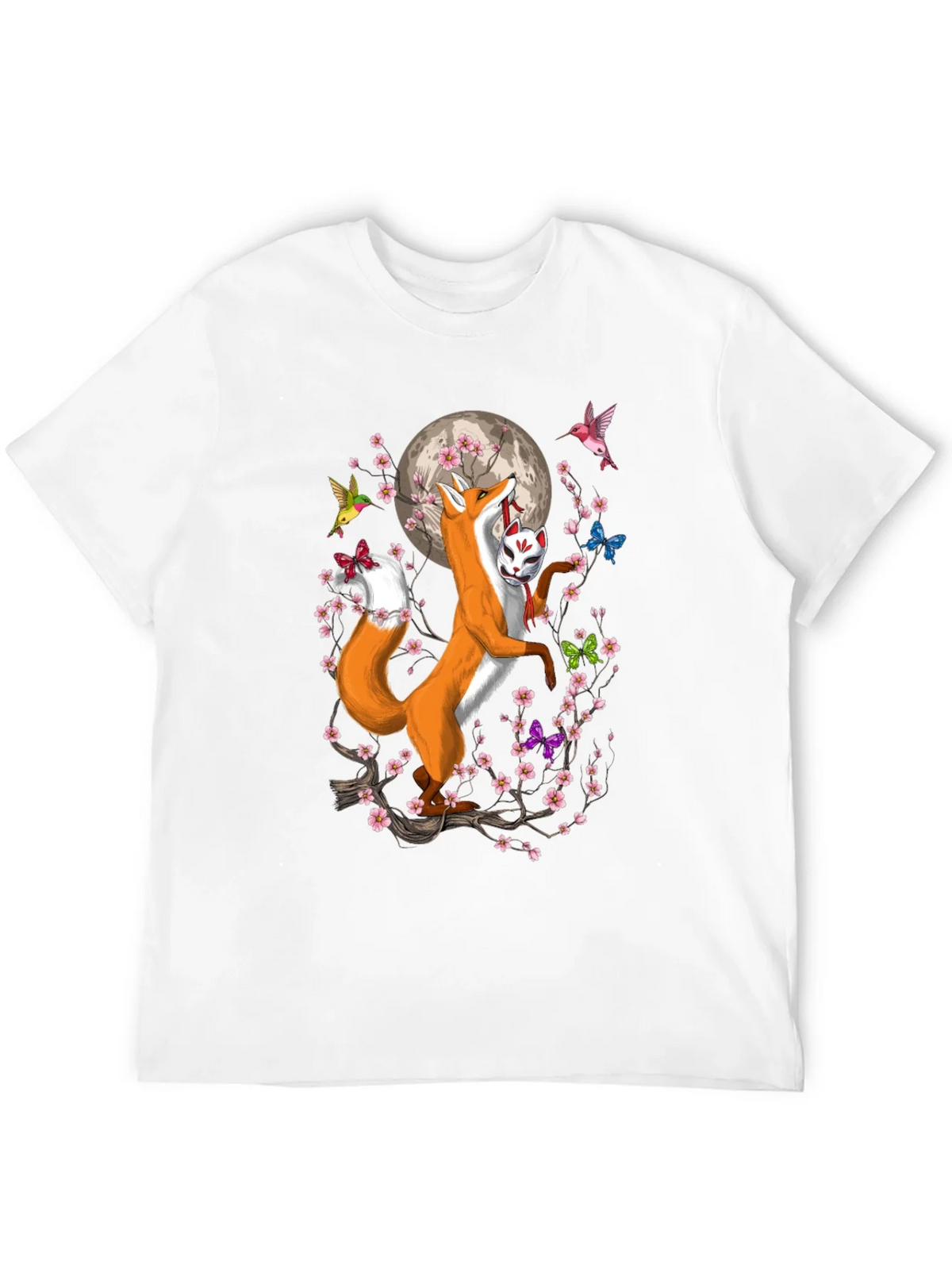 Fox Mask Cherry Blossom T-Shirt product image 10