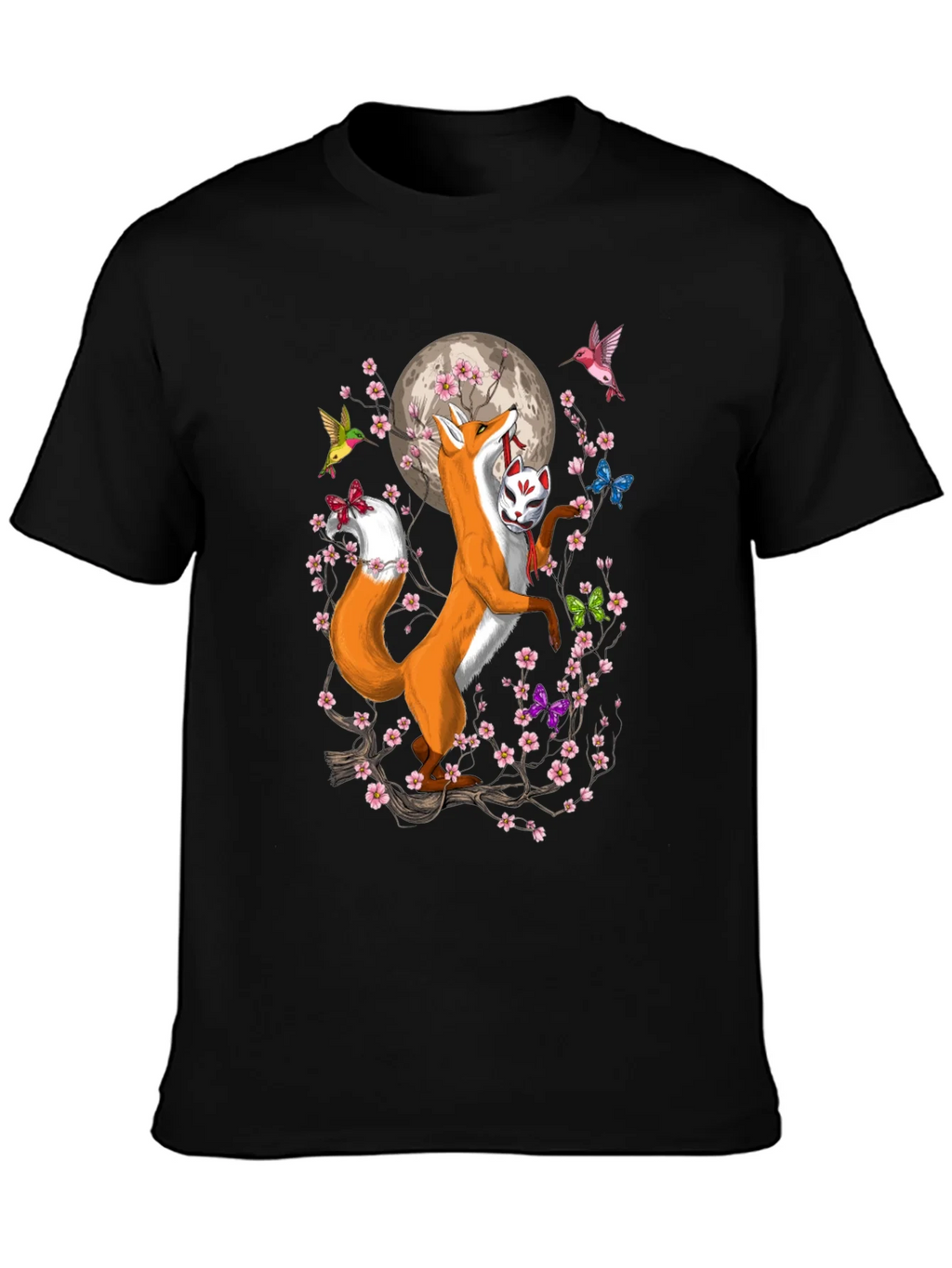 Fox Mask Cherry Blossom T-Shirt product image 3