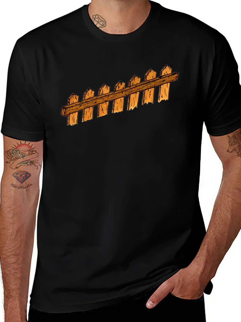 Fence Graphic Black T-Shirt product image 1