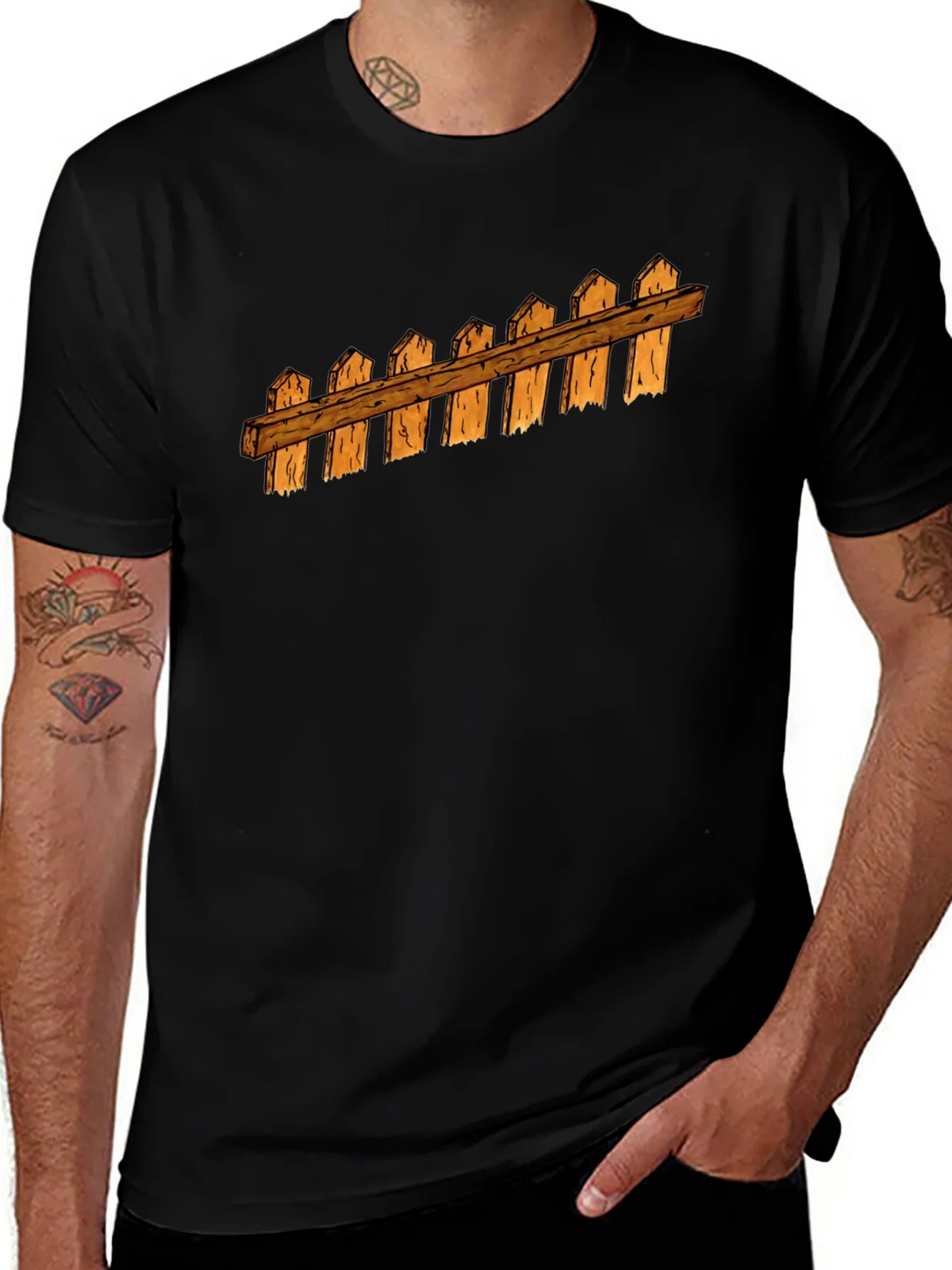 Fence Graphic Black T-Shirt product image 1