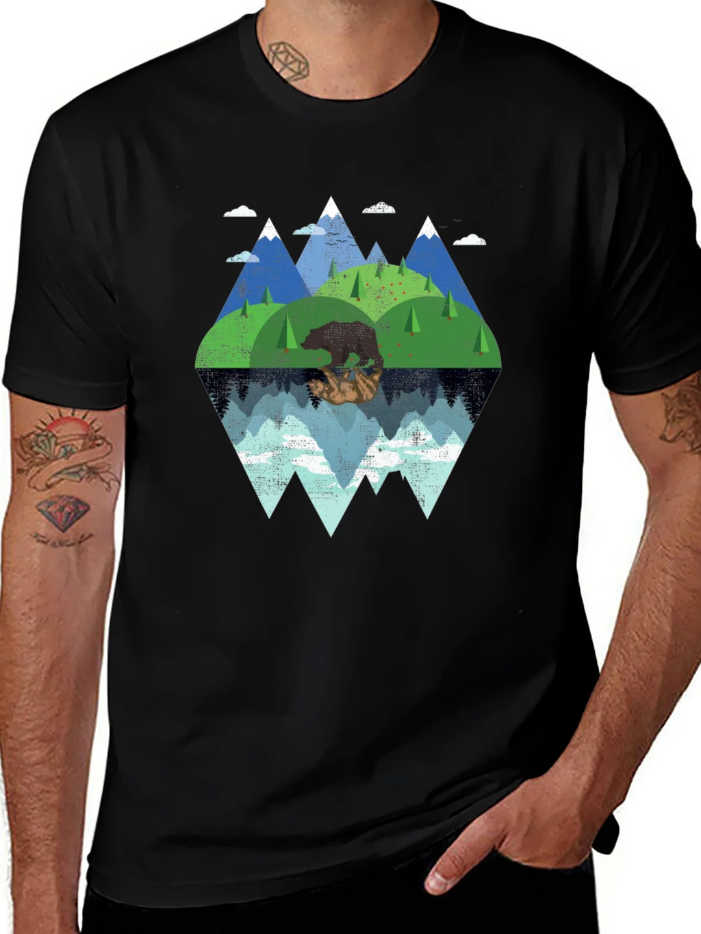 Mountain Bear Graphic Tee - Nature Lovers T-Shirt product image 1